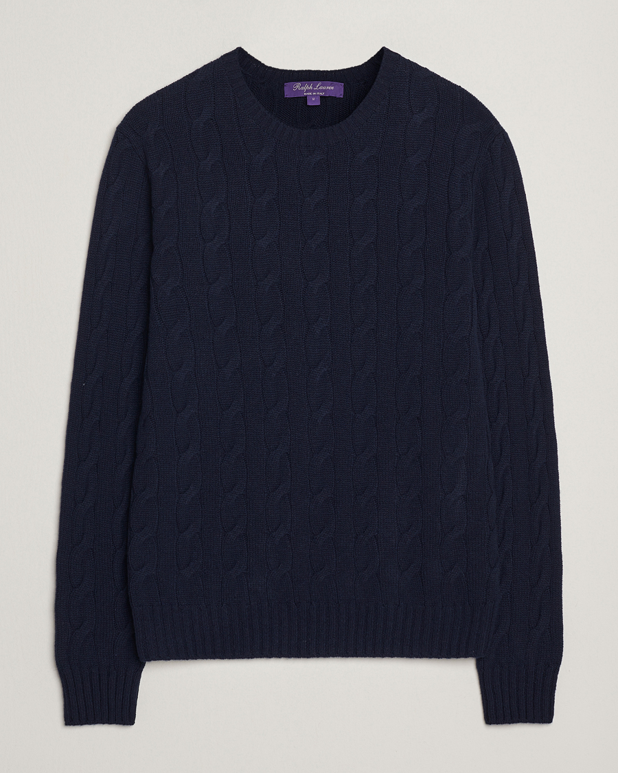 Homme | Pulls Et Tricots | Ralph Lauren Purple Label | Cashmere Cable Sweater Chairman Navy