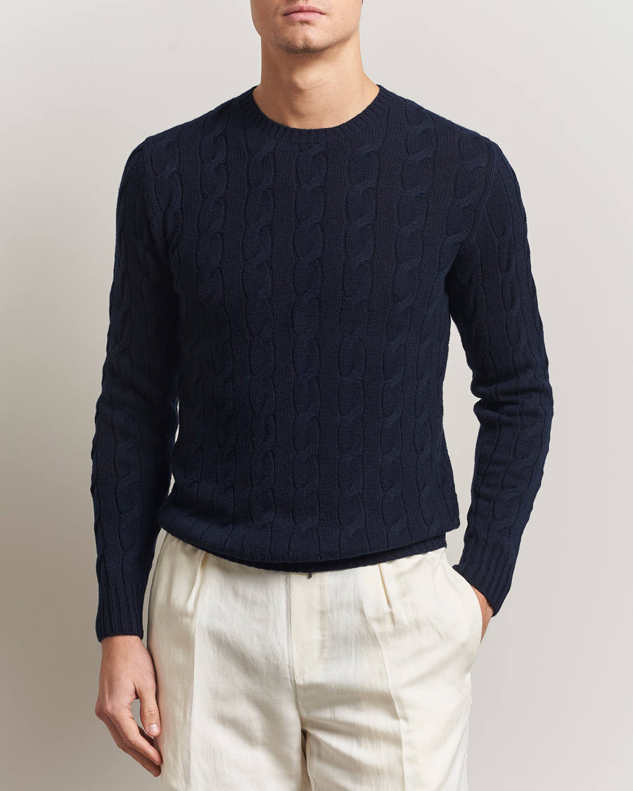 Homme | Pulls Et Tricots | Ralph Lauren Purple Label | Cashmere Cable Sweater Chairman Navy