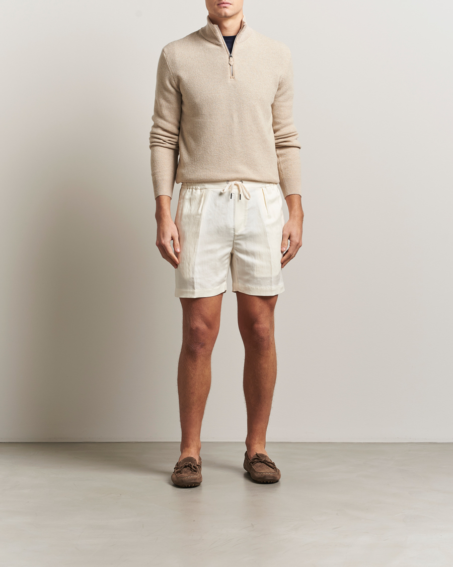 Homme | Shorts | Ralph Lauren Purple Label | Silk/Linen Drawstring Shorts Cream