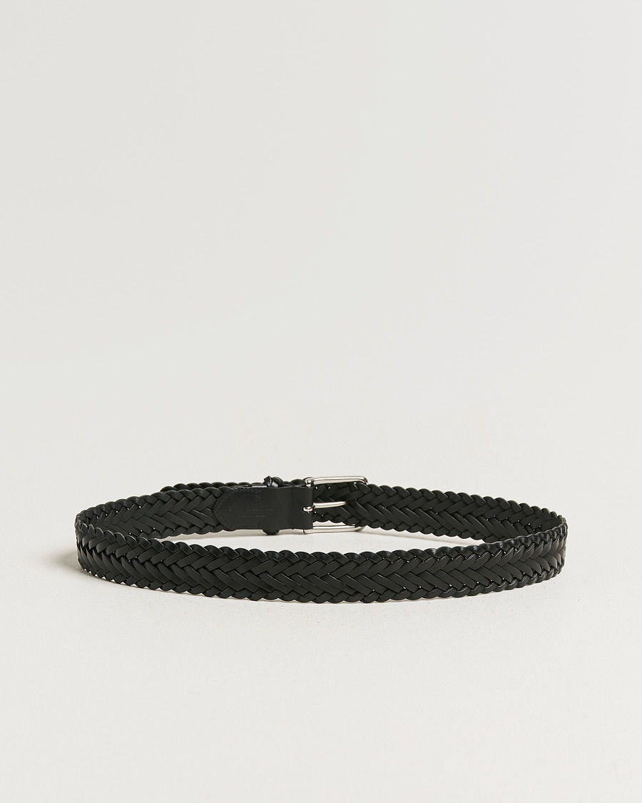 Homme | Ceintures | Ralph Lauren Purple Label | Braided Belt Black Vachetta