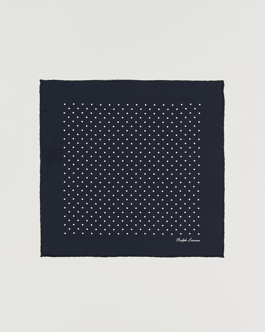Homme | Pochettes De Costume | Ralph Lauren Purple Label | Silk Dotted Pocket Square Navy