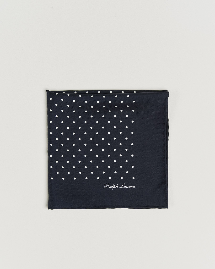 Homme | Pochettes De Costume | Ralph Lauren Purple Label | Silk Dotted Pocket Square Navy