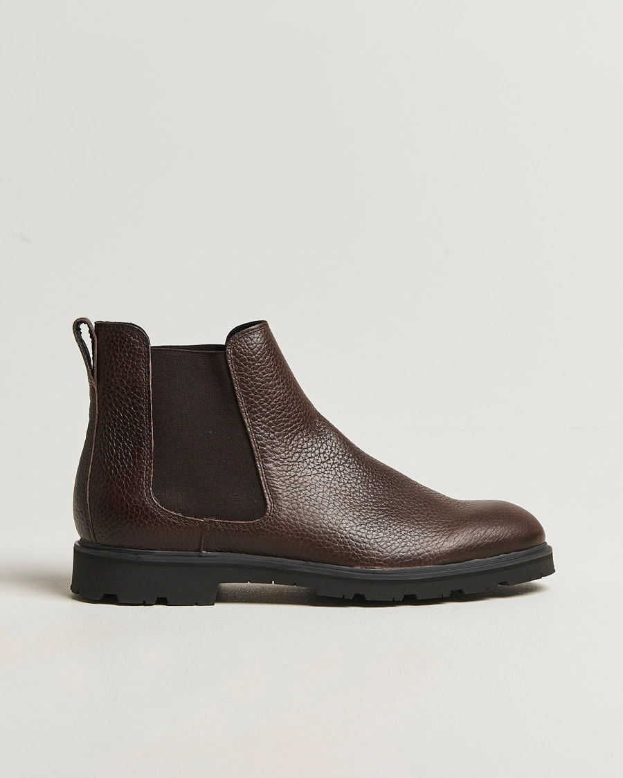 Homme | Bottes | UBR | Thunder Chelsea Grained Leather Boot Dark Brown