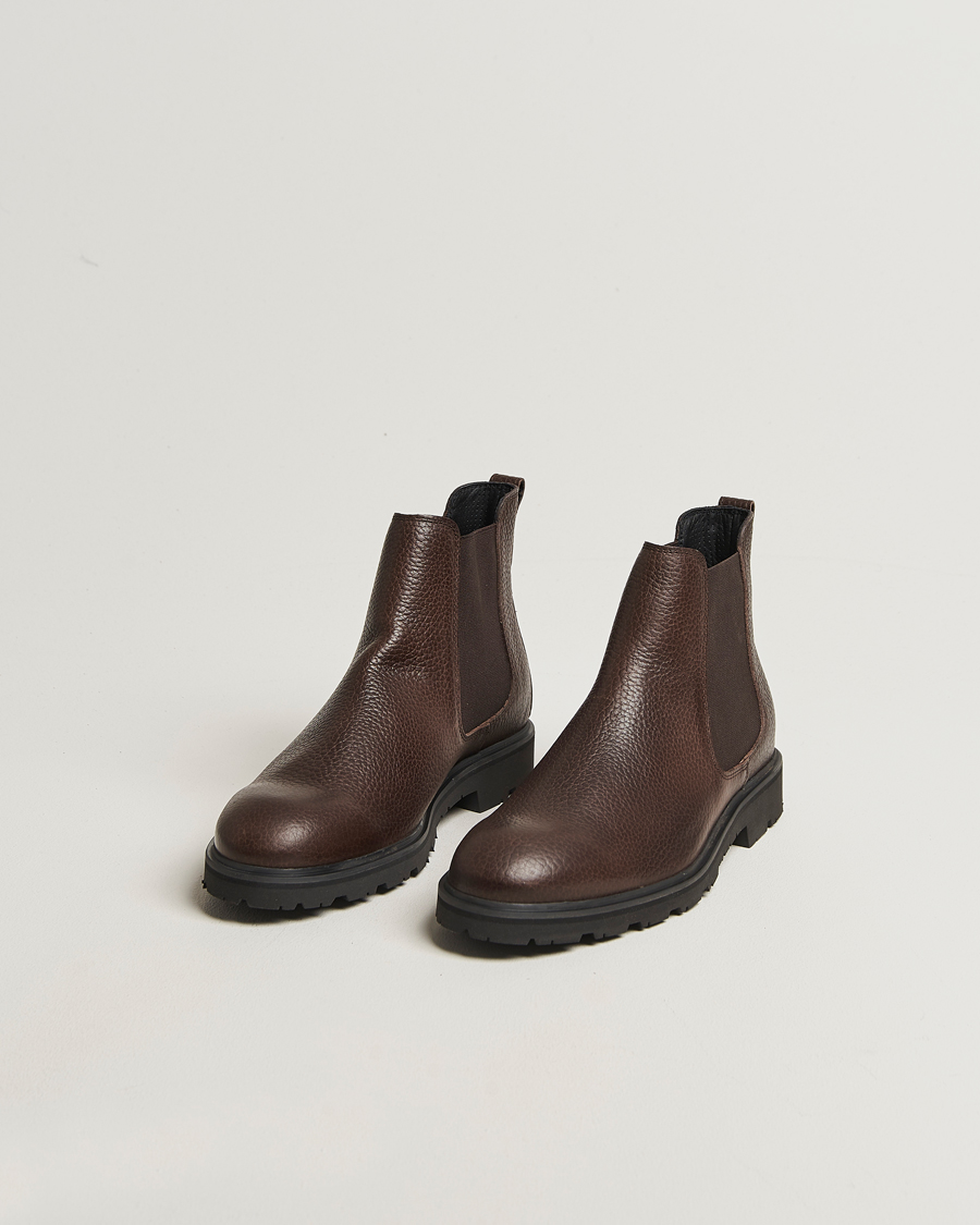 Homme | Bottes | UBR | Thunder Chelsea Grained Leather Boot Dark Brown