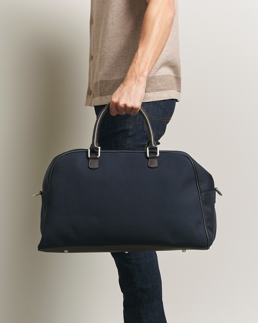Homme | Sacs | Anderson's | Balistic Nylon/Leather Weekendbag Navy