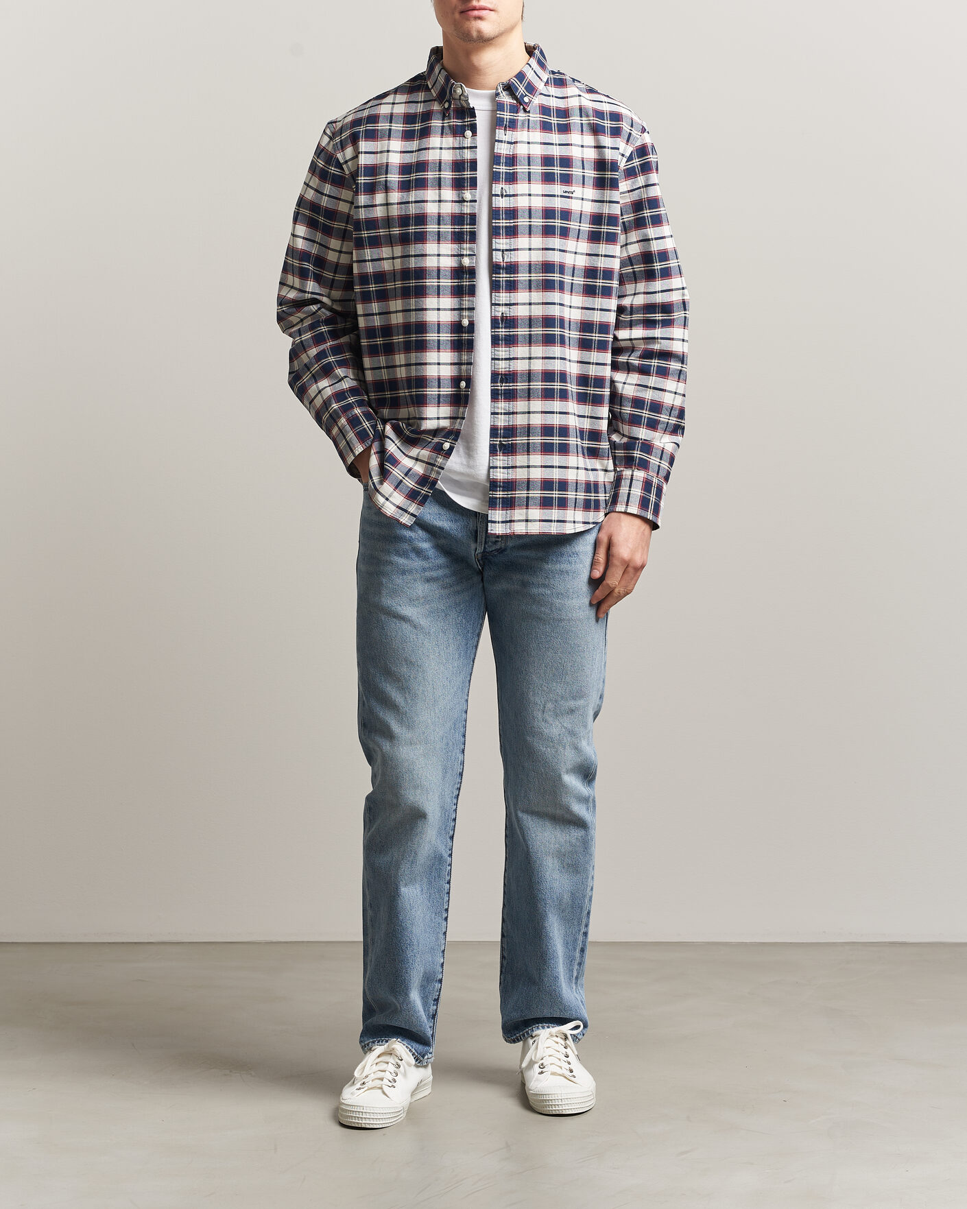 Homme | Chemises | Levi's | Cotton Checked Shirt Dress Blues