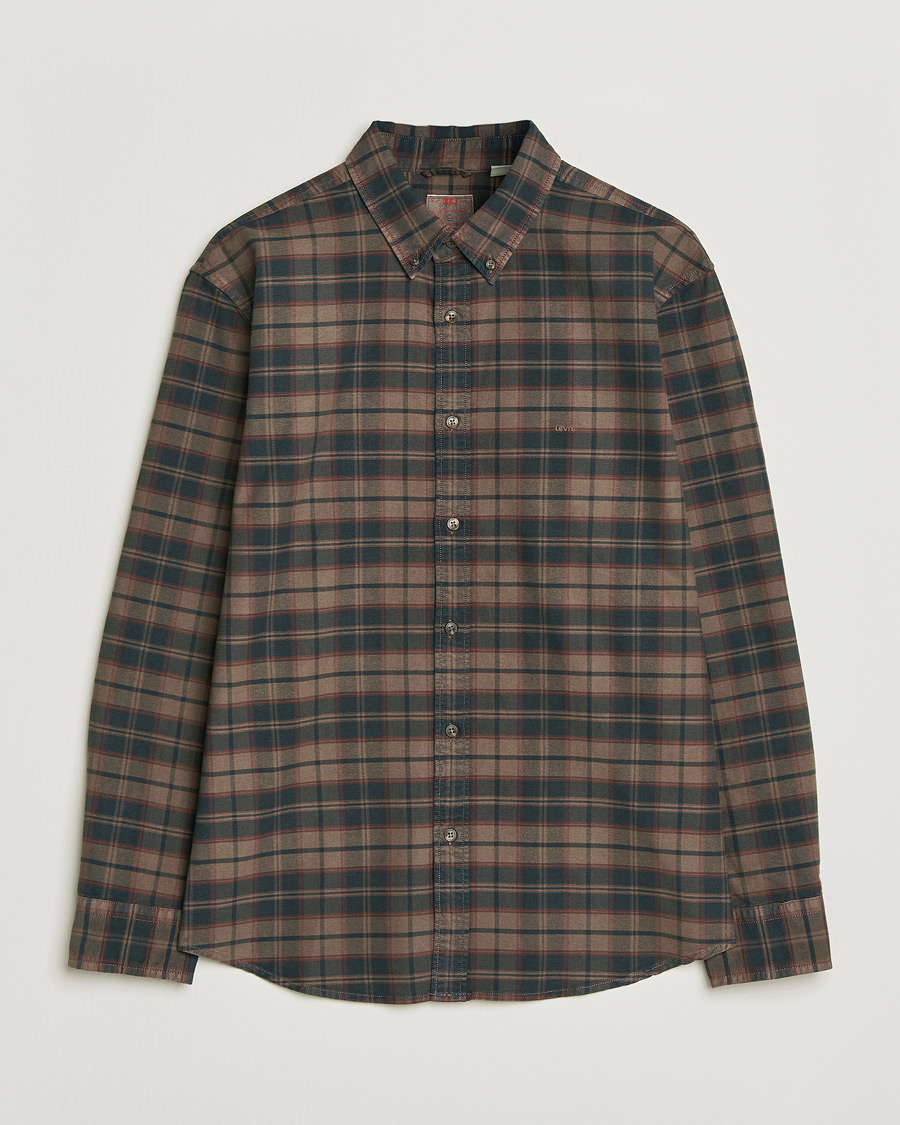 Homme | Chemises | Levi's | Cotton Checked Shirt Chocolate