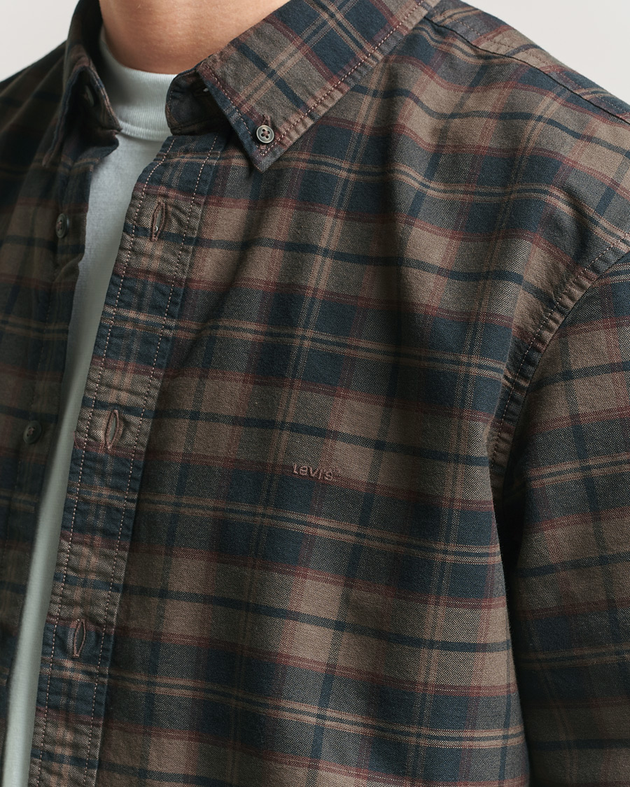 Homme | Chemises | Levi's | Cotton Checked Shirt Chocolate