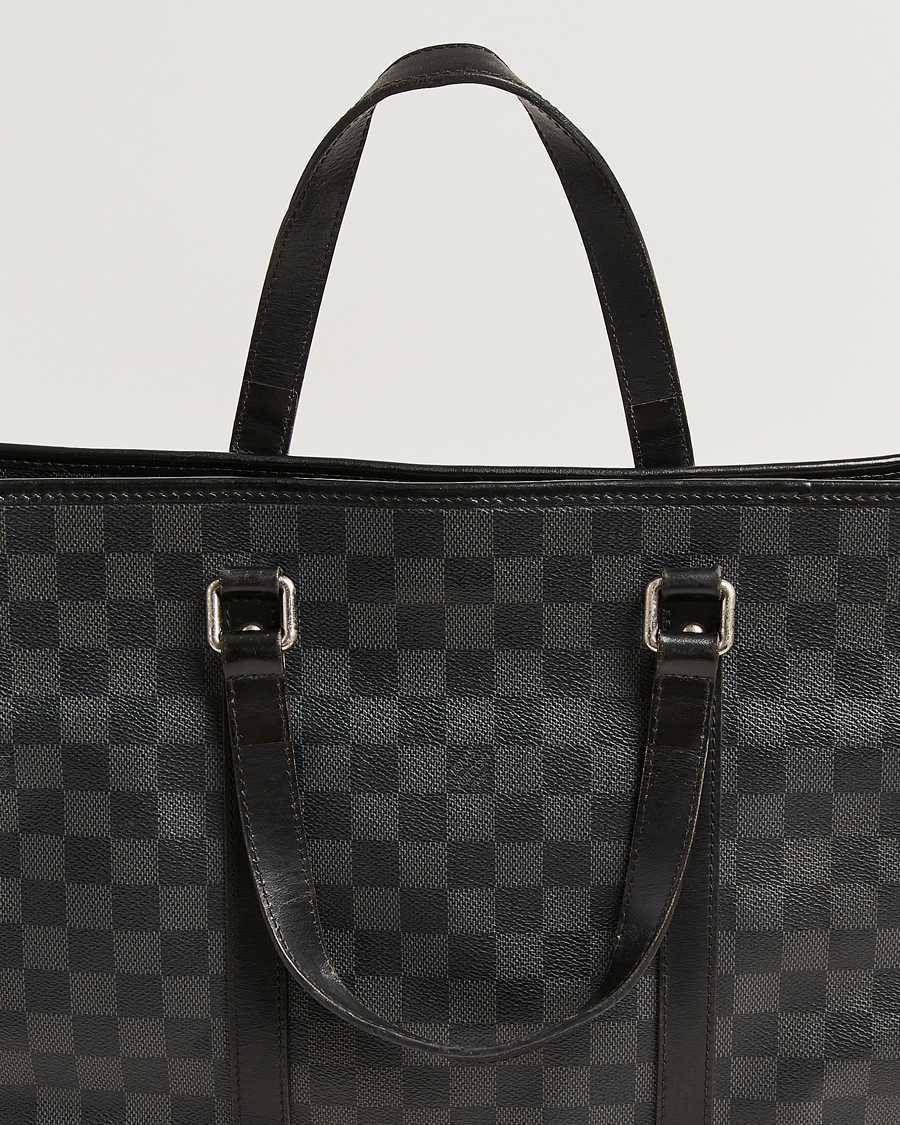 Homme | Louis Vuitton Pre-Owned Tadao Tote Bag Damier Graphite | Louis Vuitton Pre-Owned | Tadao Tote Bag Damier Graphite