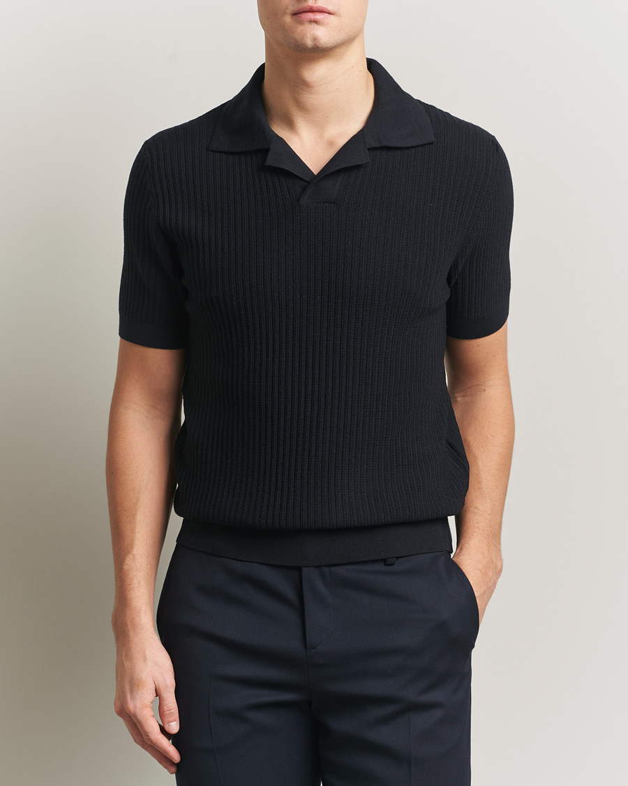 Homme | Pulls Et Tricots | Brioni | Knitted Rib Wool Polo Navy