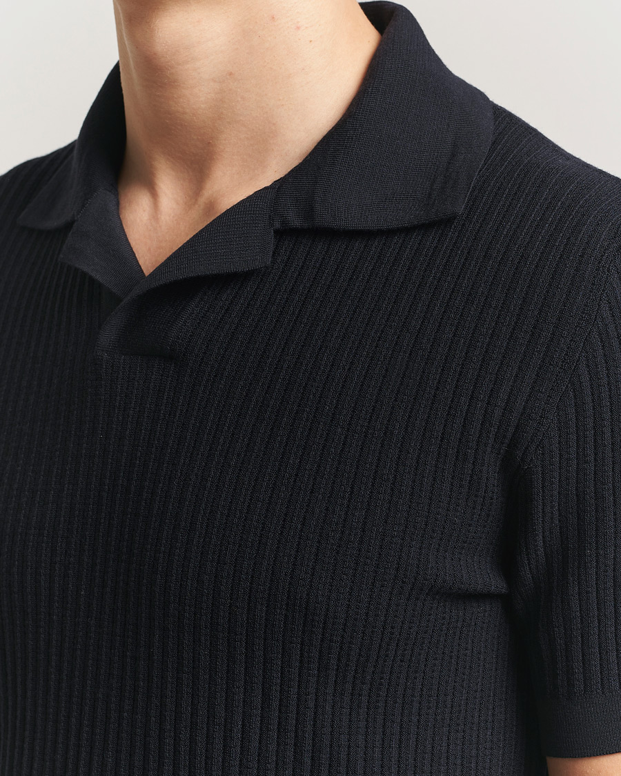 Homme | Pulls Et Tricots | Brioni | Knitted Rib Wool Polo Navy