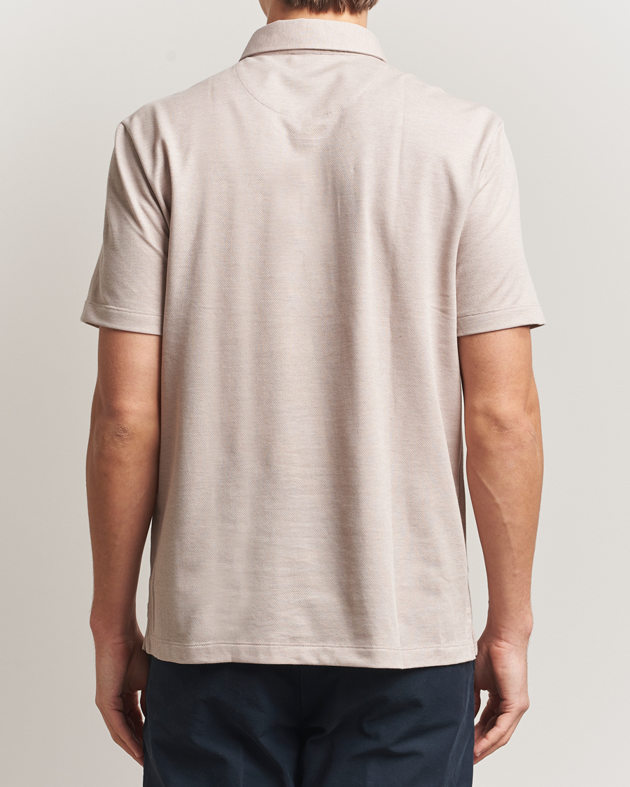 Homme | Polos | Brioni | Short Sleeve Cotton Piquet Polo Beige