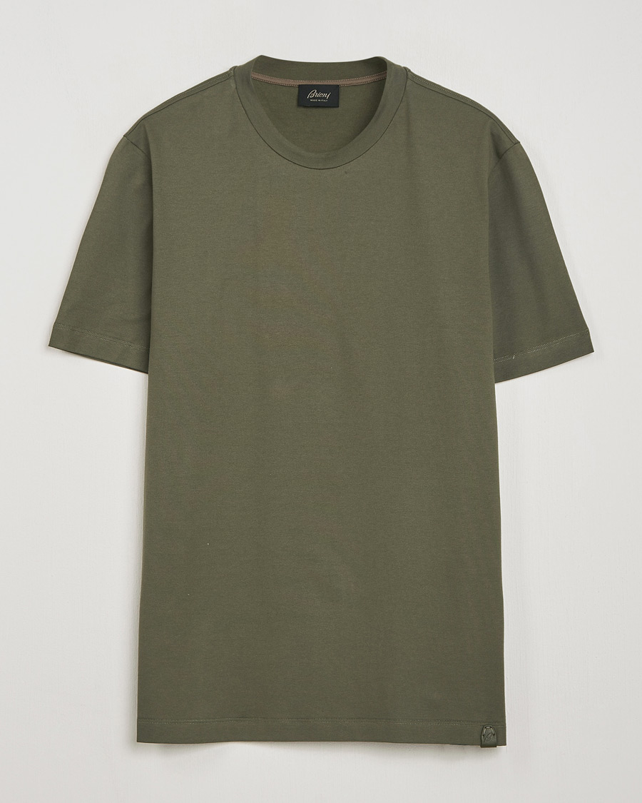 Homme | T-shirts | Brioni | Short Sleeve Cotton T-Shirt Military