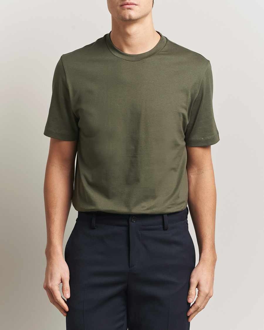 Homme | T-shirts | Brioni | Short Sleeve Cotton T-Shirt Military