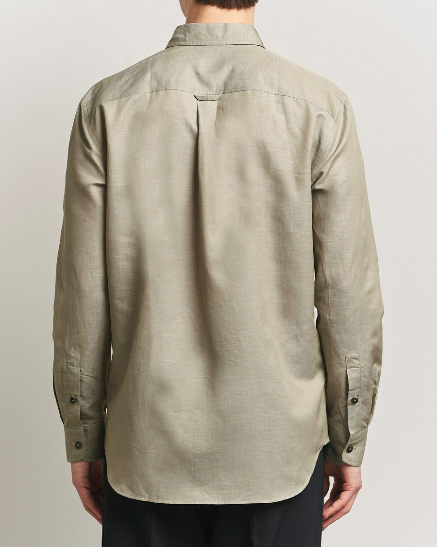 Homme | Chemises | Brioni | Cotton/Linen Overshirt Olive