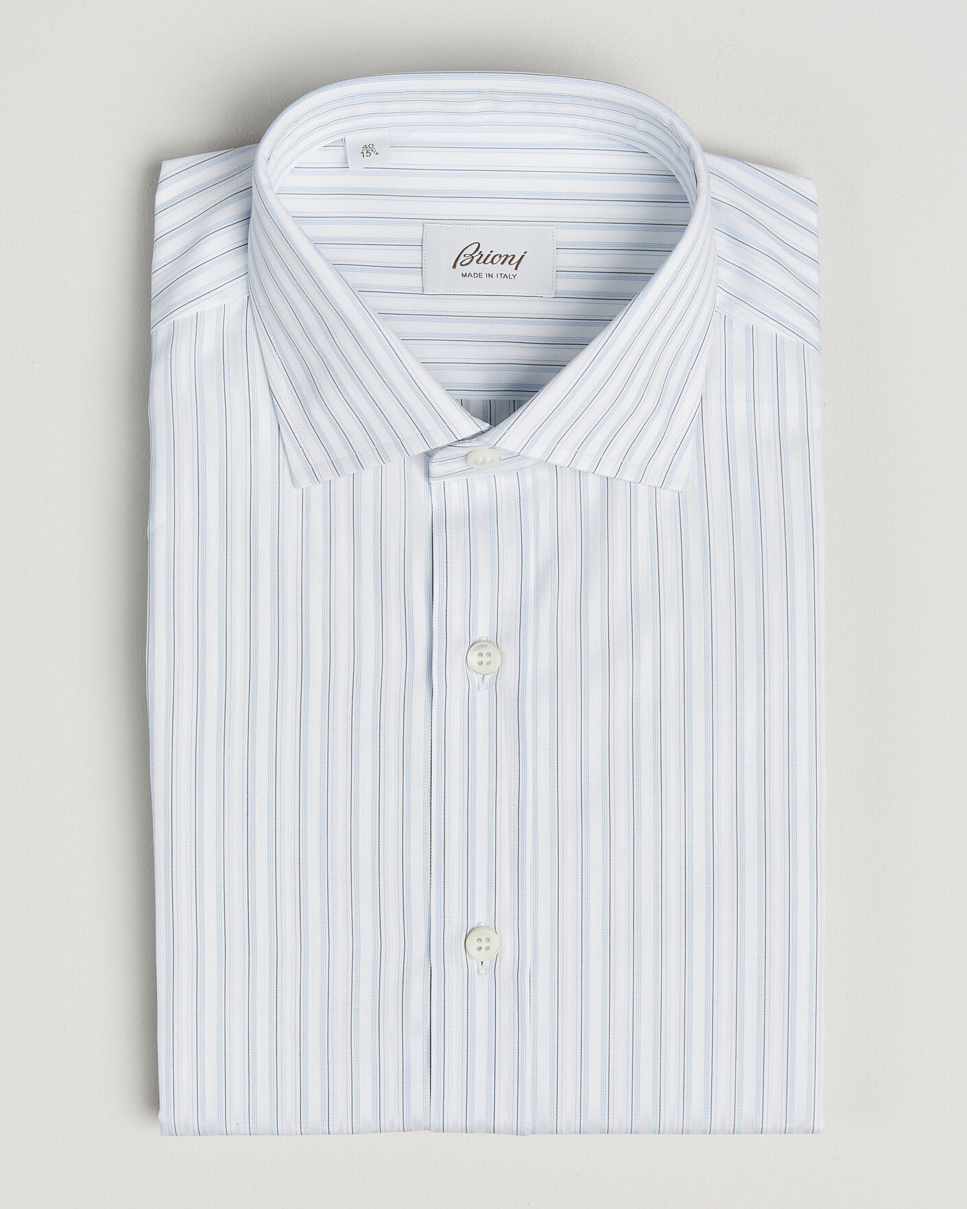 Homme | Chemises | Brioni | Slim Fit Dress Shirt Light Blue Stripe