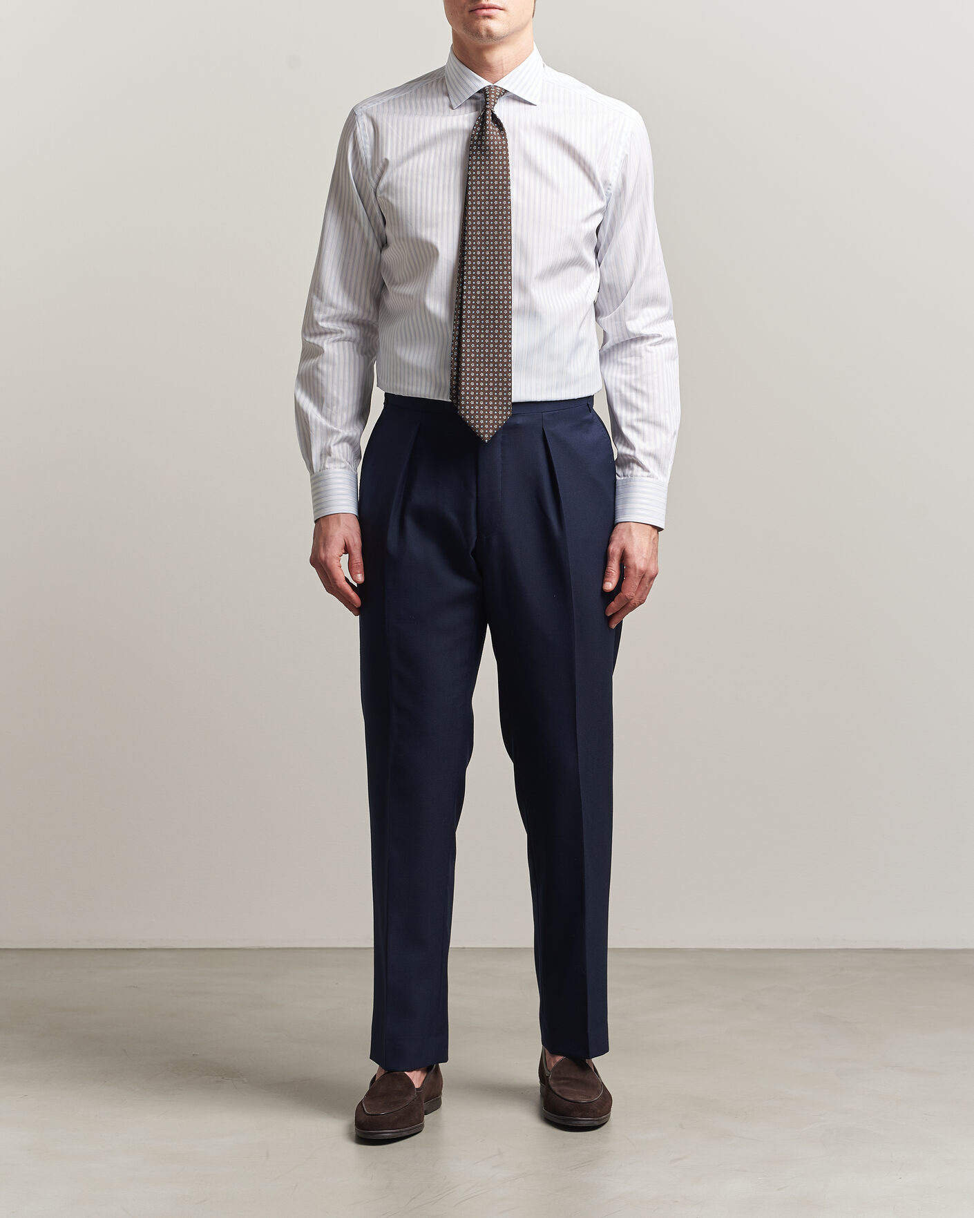 Homme | Chemises | Brioni | Slim Fit Dress Shirt Light Blue Stripe