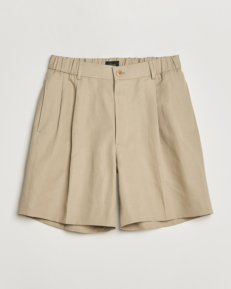 Homme | Shorts | Brioni | Cotton/Linen Drawstring Shorts Beige
