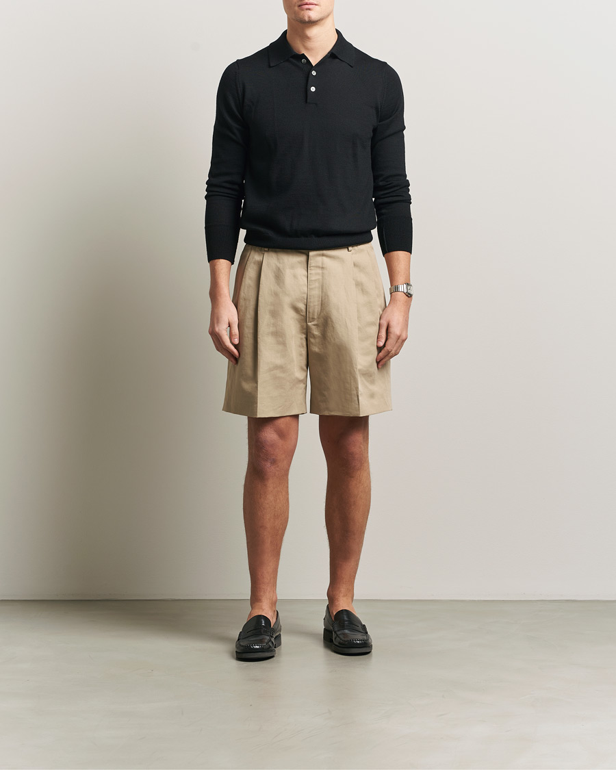 Homme | Shorts | Brioni | Cotton/Linen Drawstring Shorts Beige
