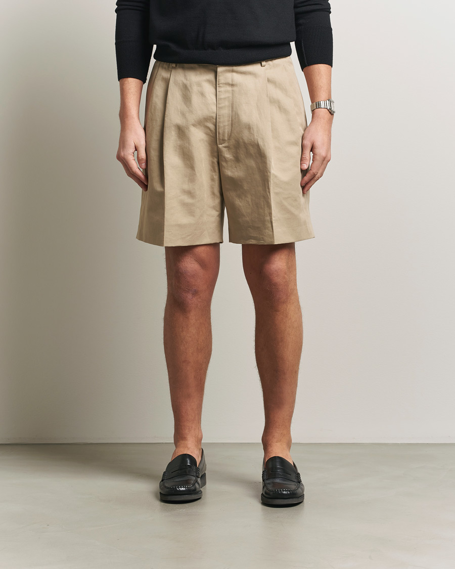 Homme | Shorts | Brioni | Cotton/Linen Drawstring Shorts Beige