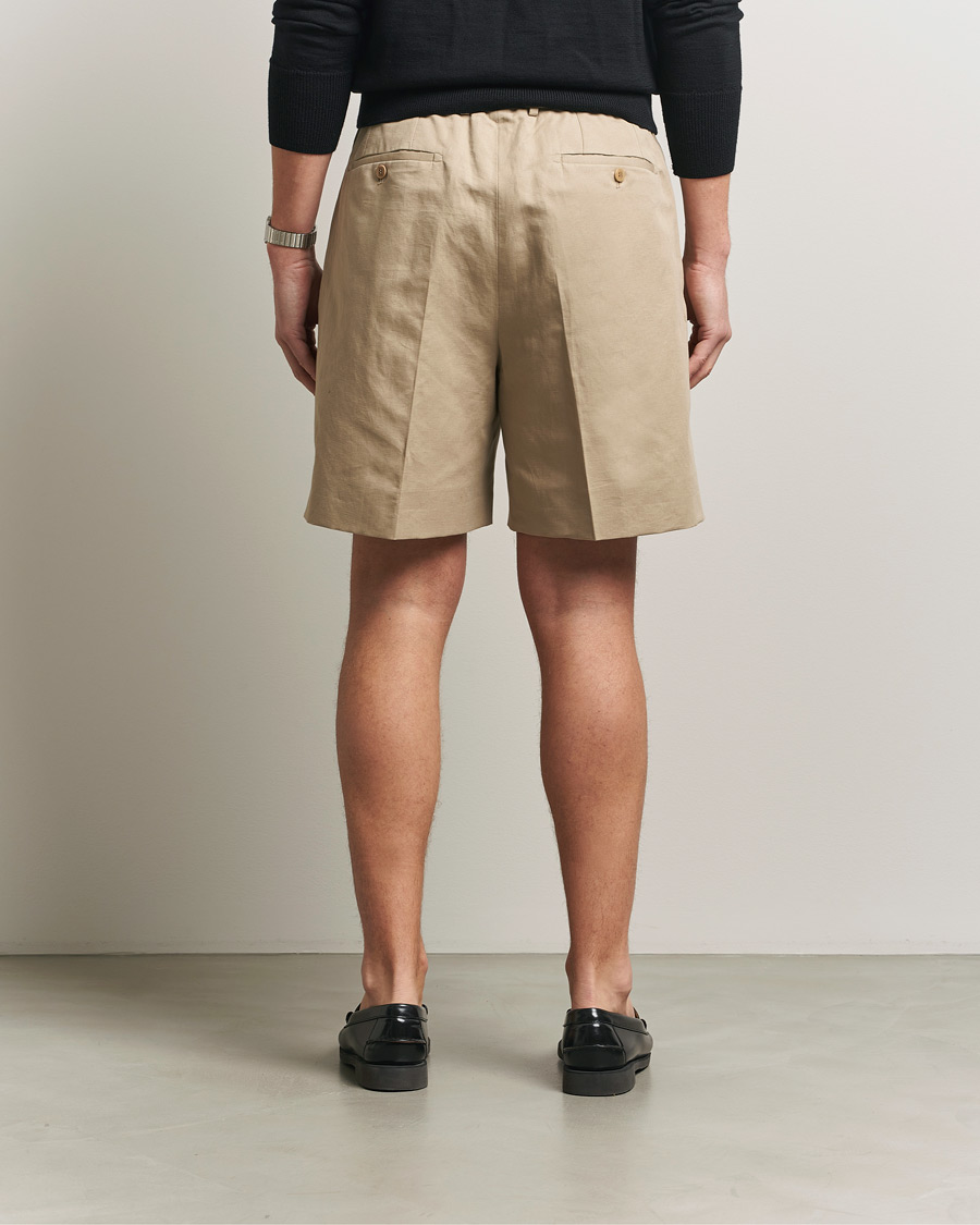 Homme | Shorts | Brioni | Cotton/Linen Drawstring Shorts Beige