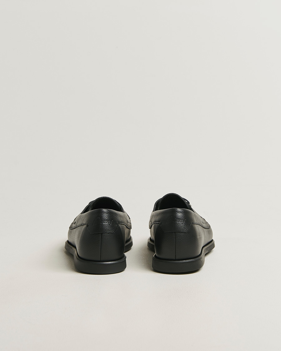 Homme | Chaussures Bateau | Brioni | Grain Leather Boat Shoes Black Calf