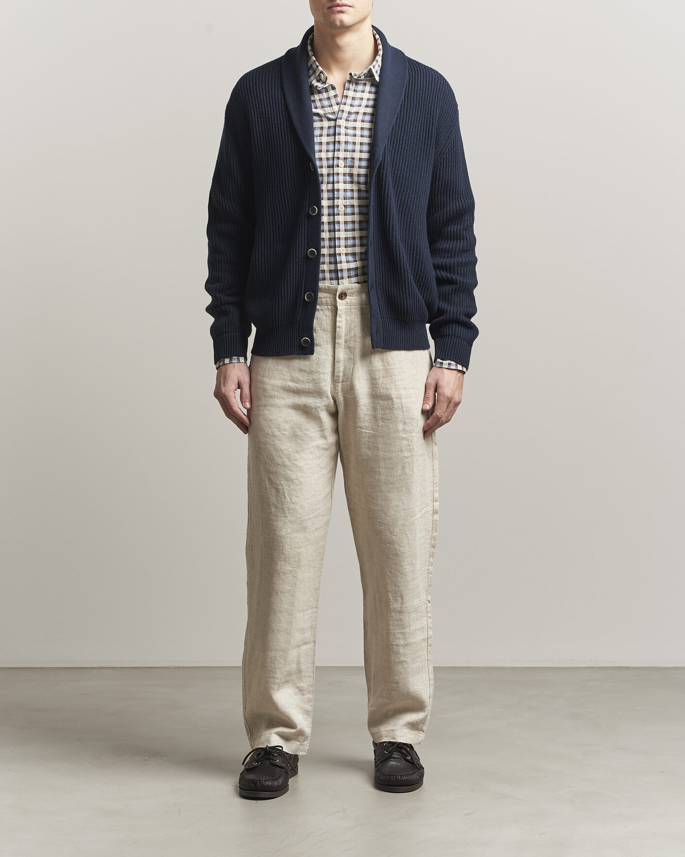 Homme | Pulls Et Tricots | Altea | Cotton/Cashmere Shawl Cardigan Navy
