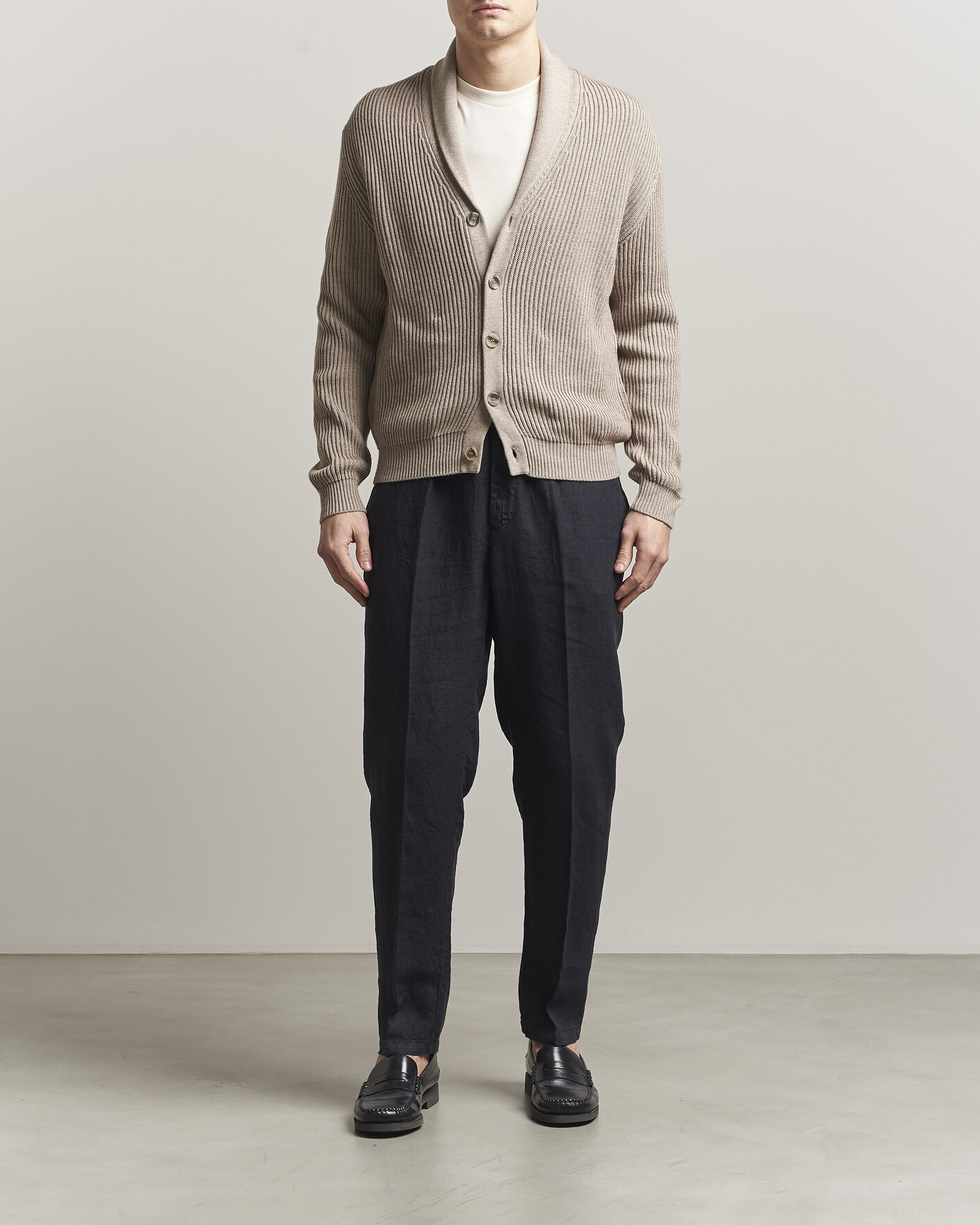Homme | Pulls Et Tricots | Altea | Cotton/Cashmere Shawl Cardigan Taupe