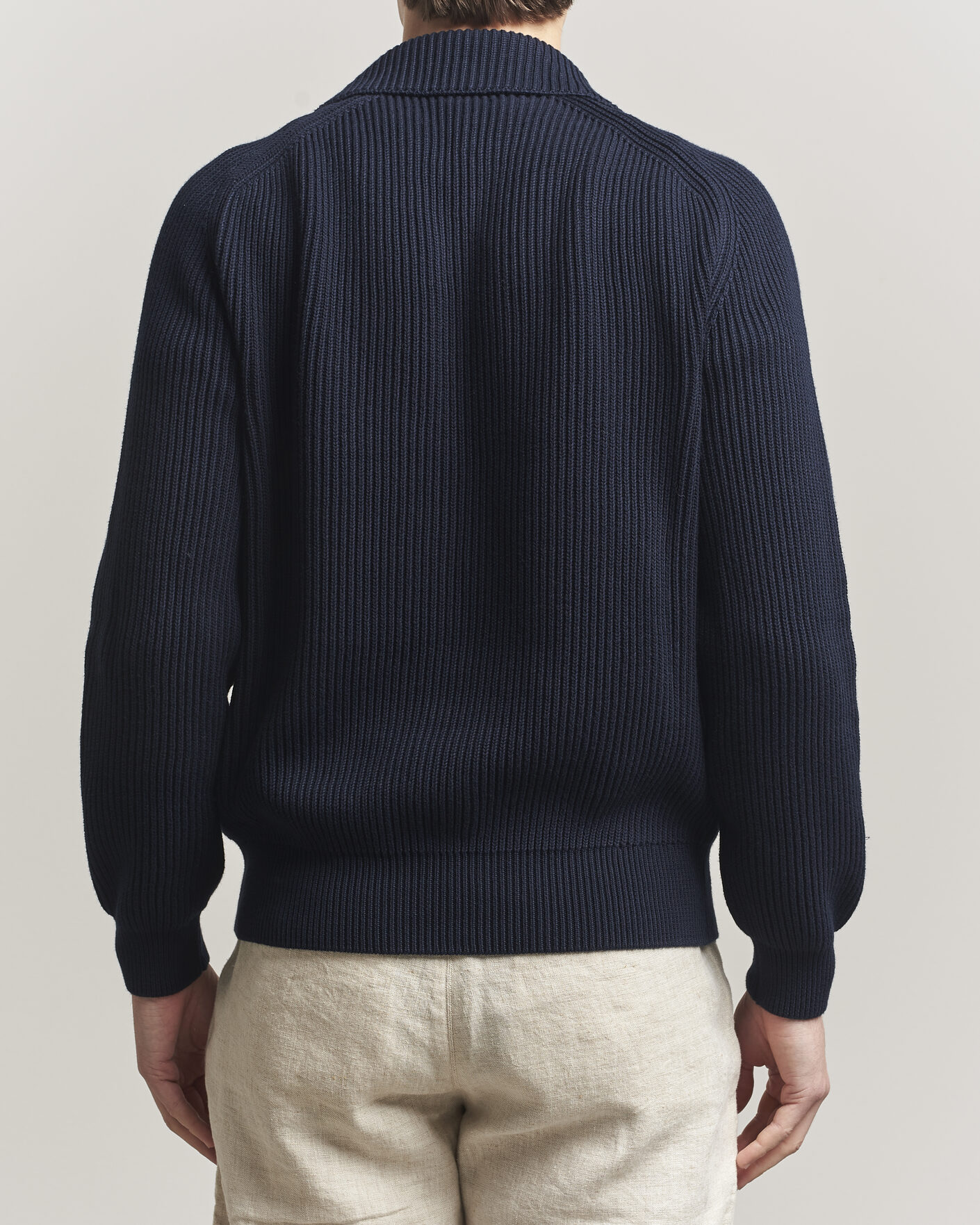 Homme | Pulls Et Tricots | Altea | Cotton Rib Cardigan Jacket Navy