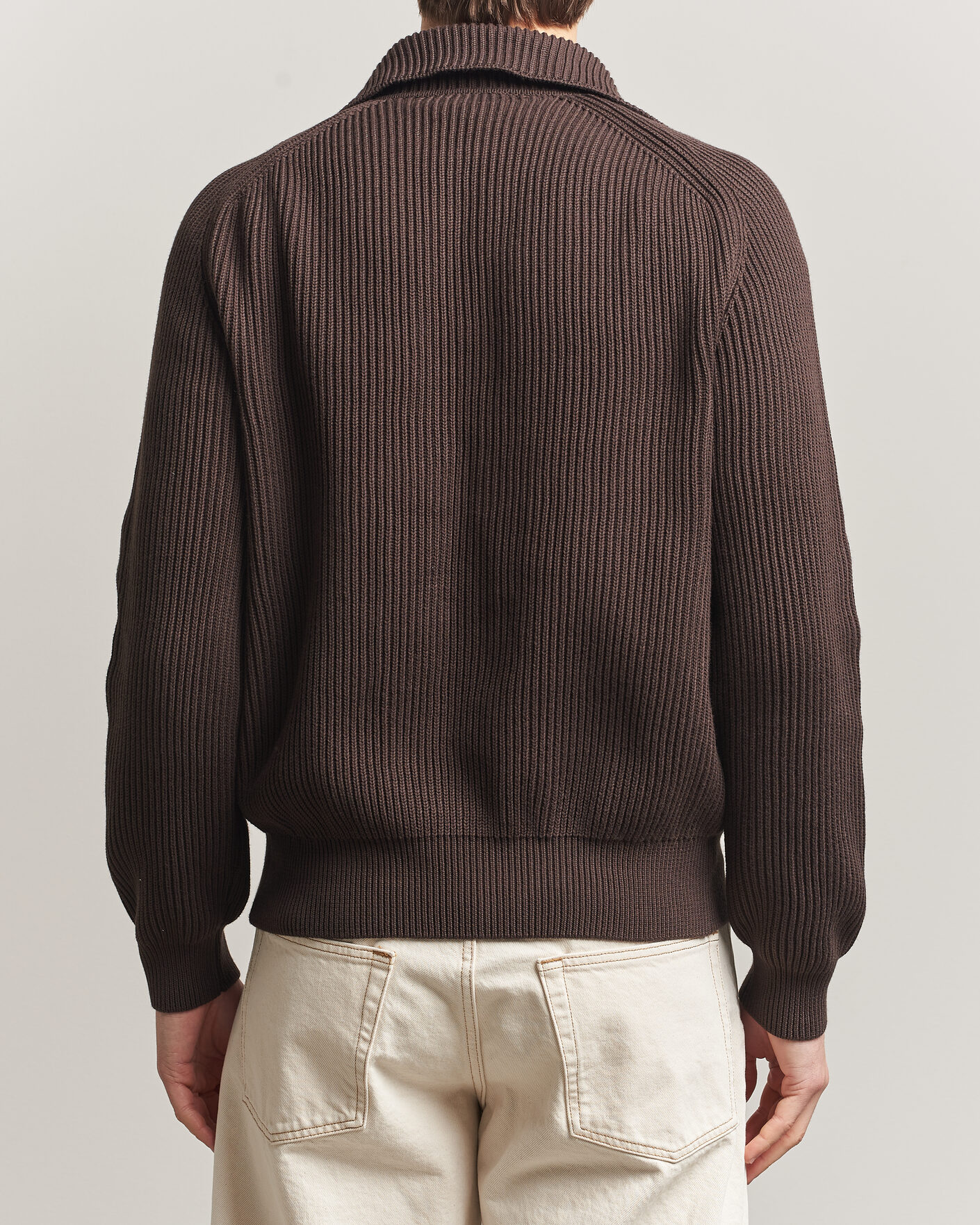 Homme | Pulls Et Tricots | Altea | Cotton Rib Cardigan Jacket Dark Brown