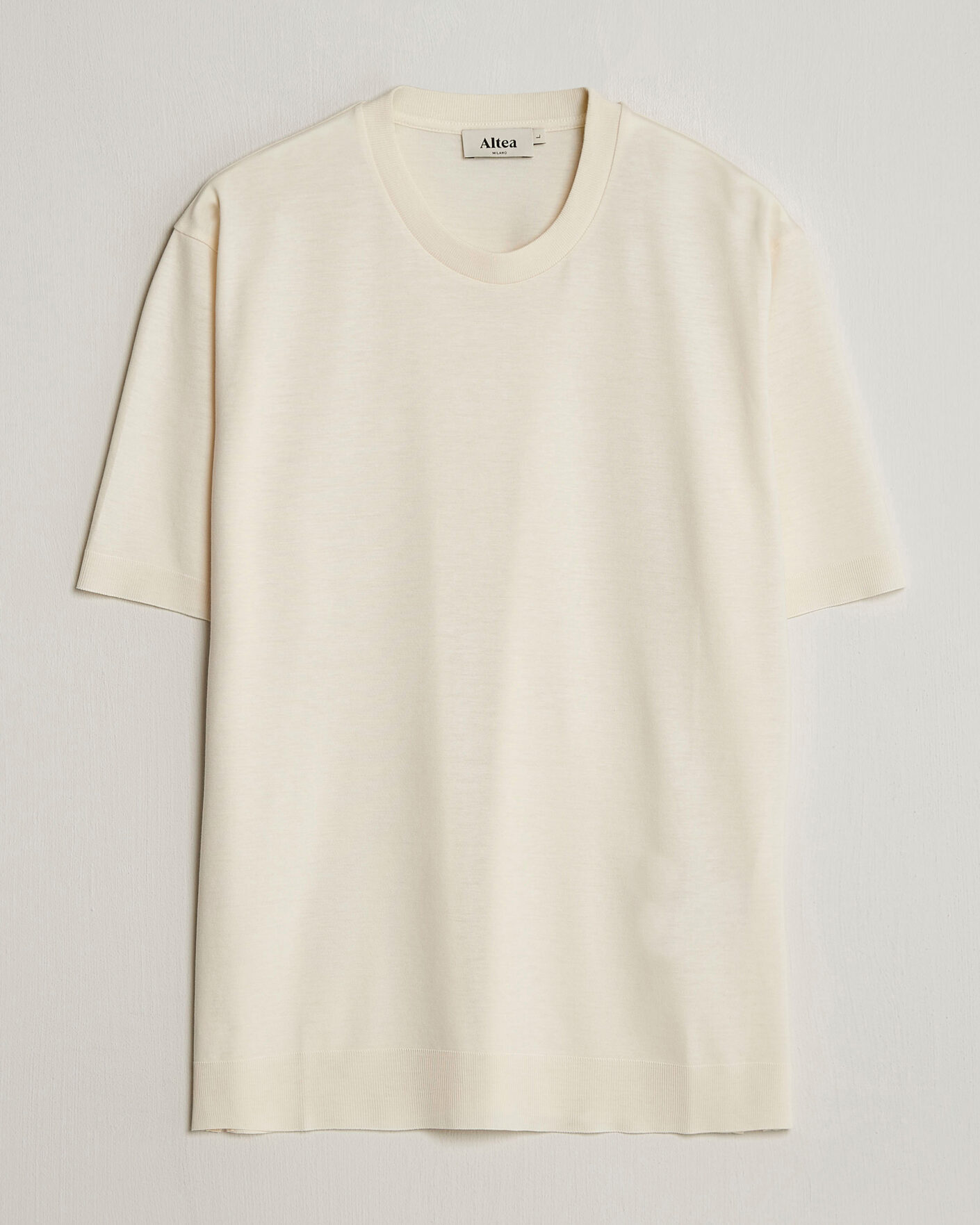 Homme | T-shirts | Altea | Cotton/Stretch Knitted T-Shirt Off White