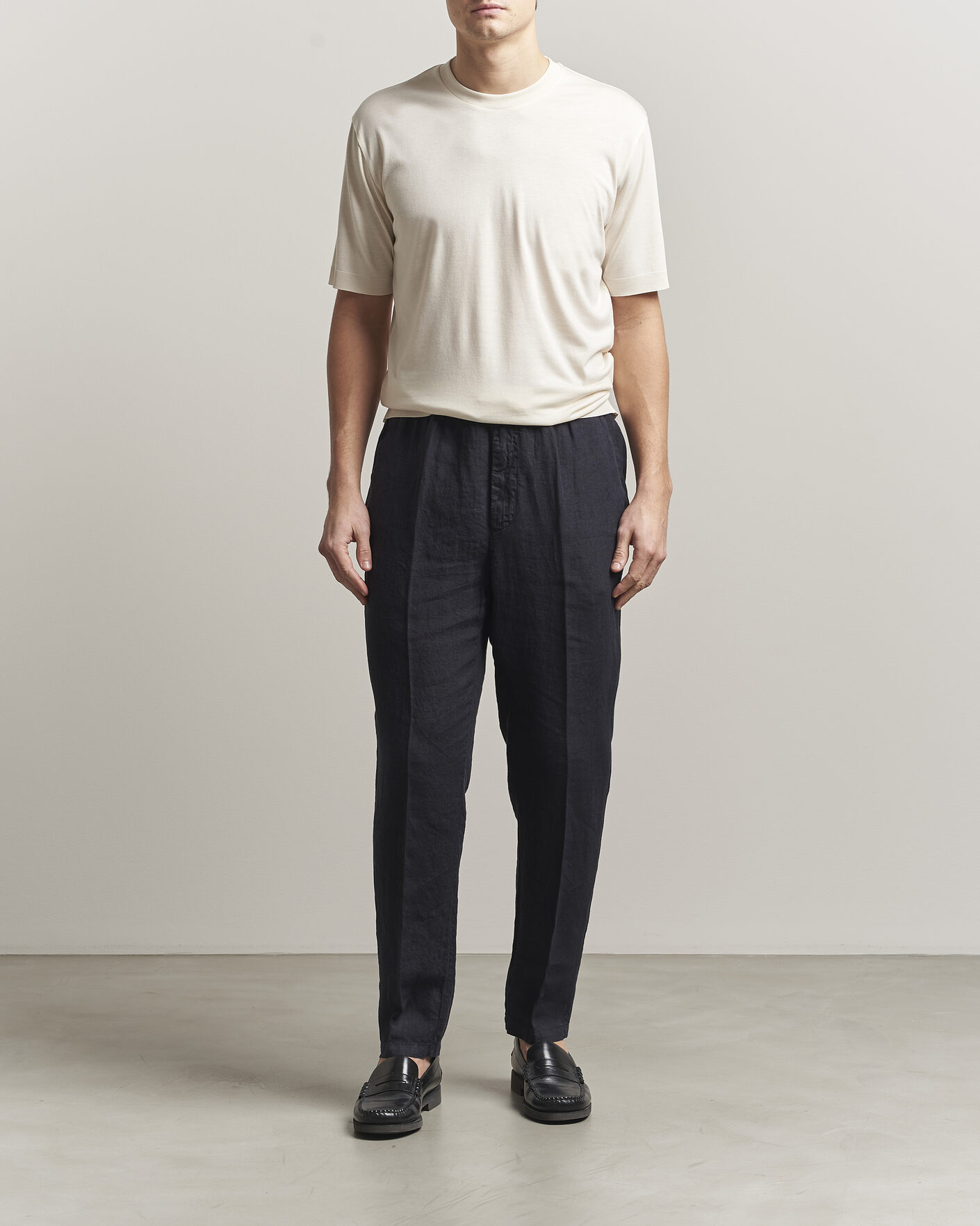 Homme | T-shirts | Altea | Cotton/Stretch Knitted T-Shirt Off White