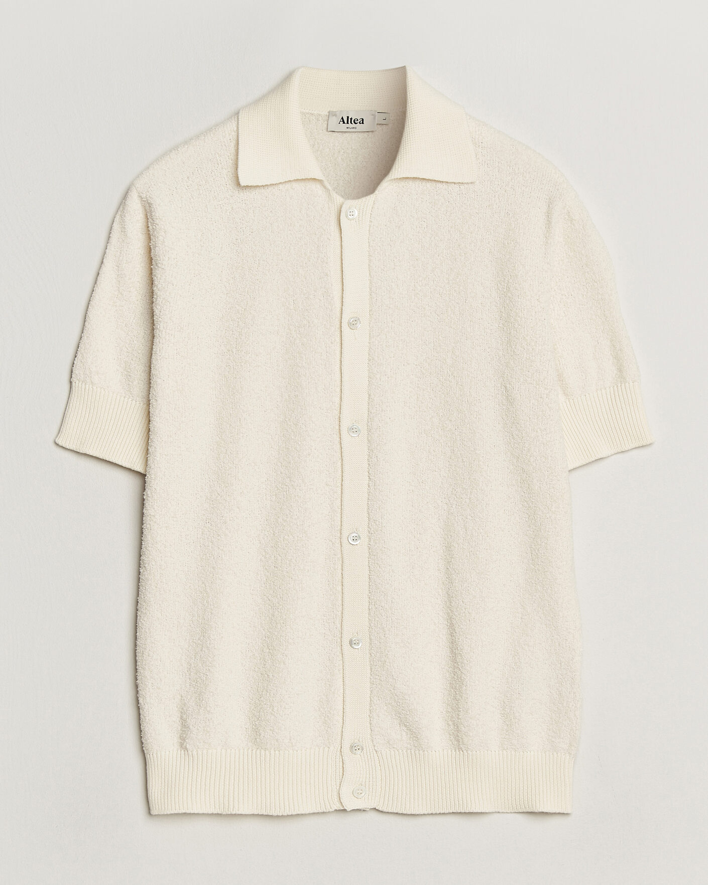 Homme | Chemises | Altea | Soft Boucle Resort Shirt Off White