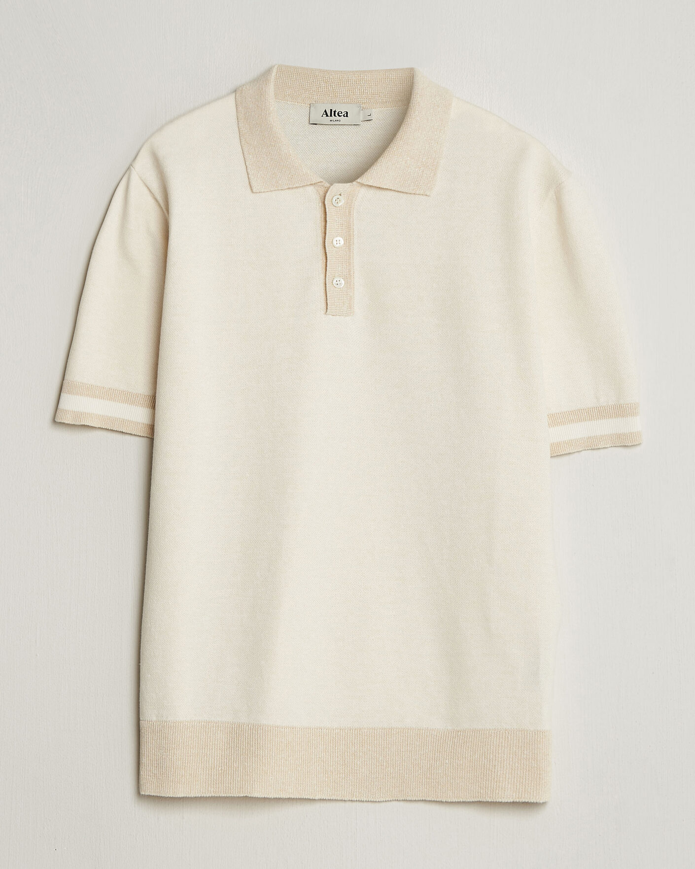 Homme | Polos | Altea | Cotton/Linen Piquet Polo Off White