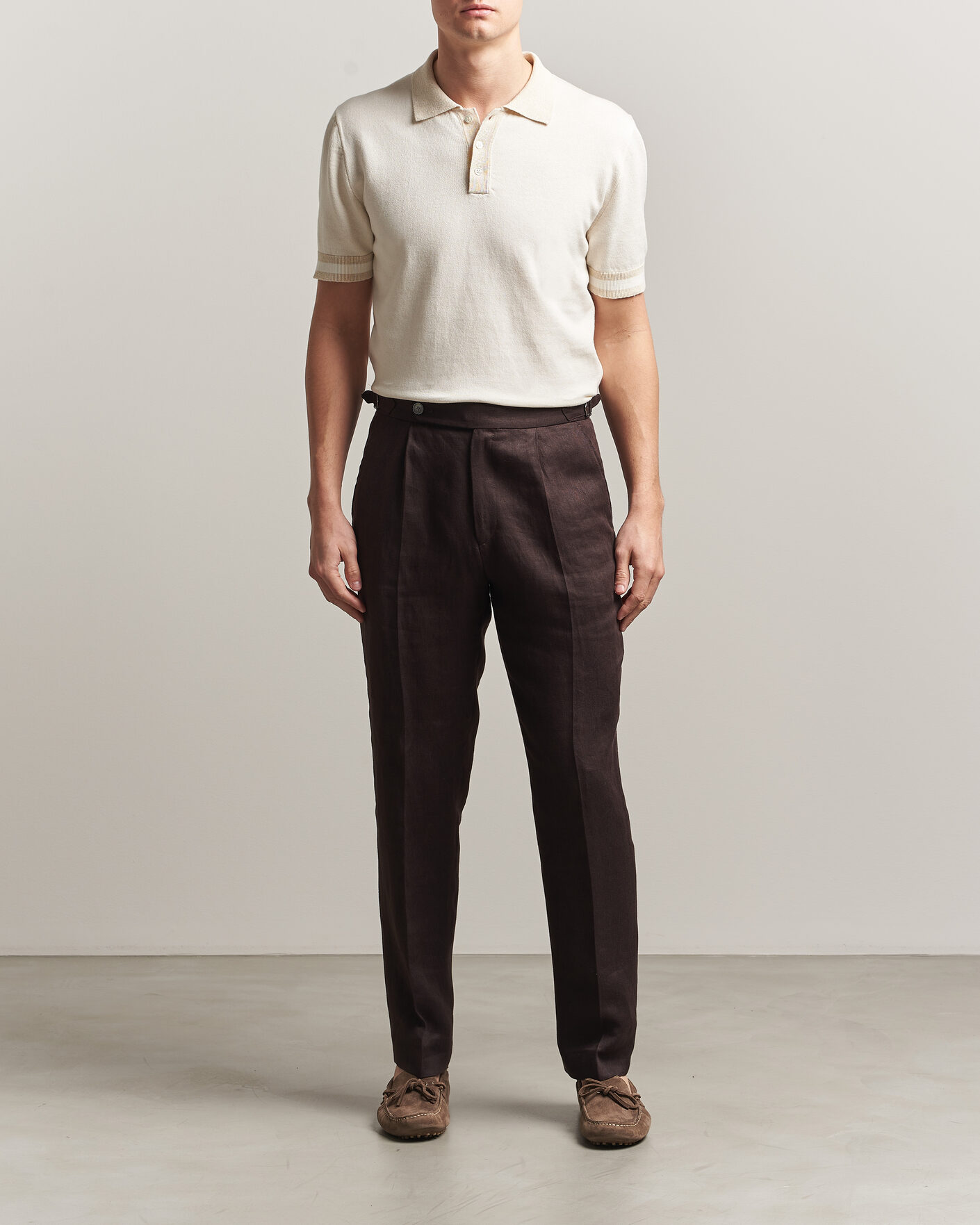 Homme | Polos | Altea | Cotton/Linen Piquet Polo Off White