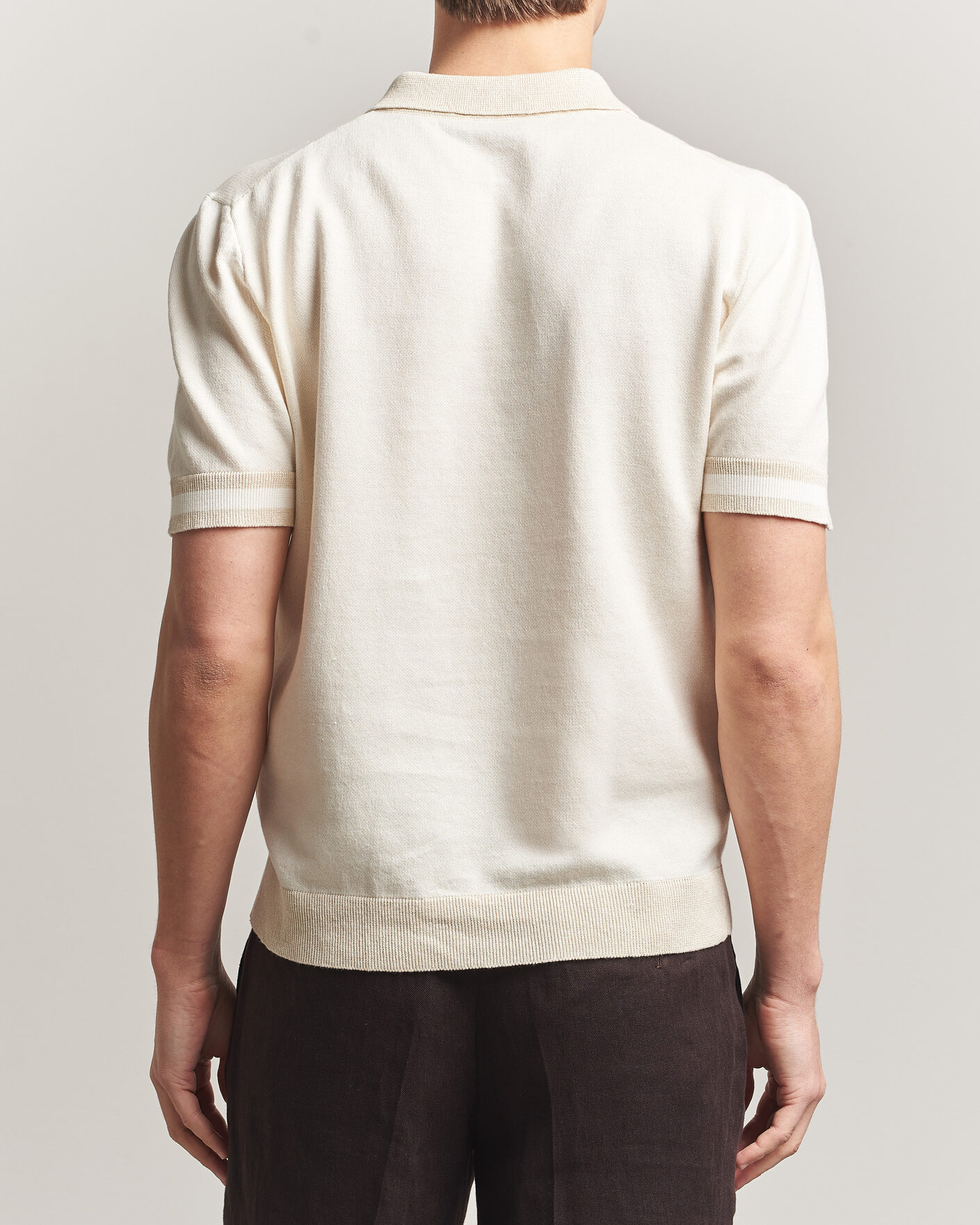 Homme | Polos | Altea | Cotton/Linen Piquet Polo Off White