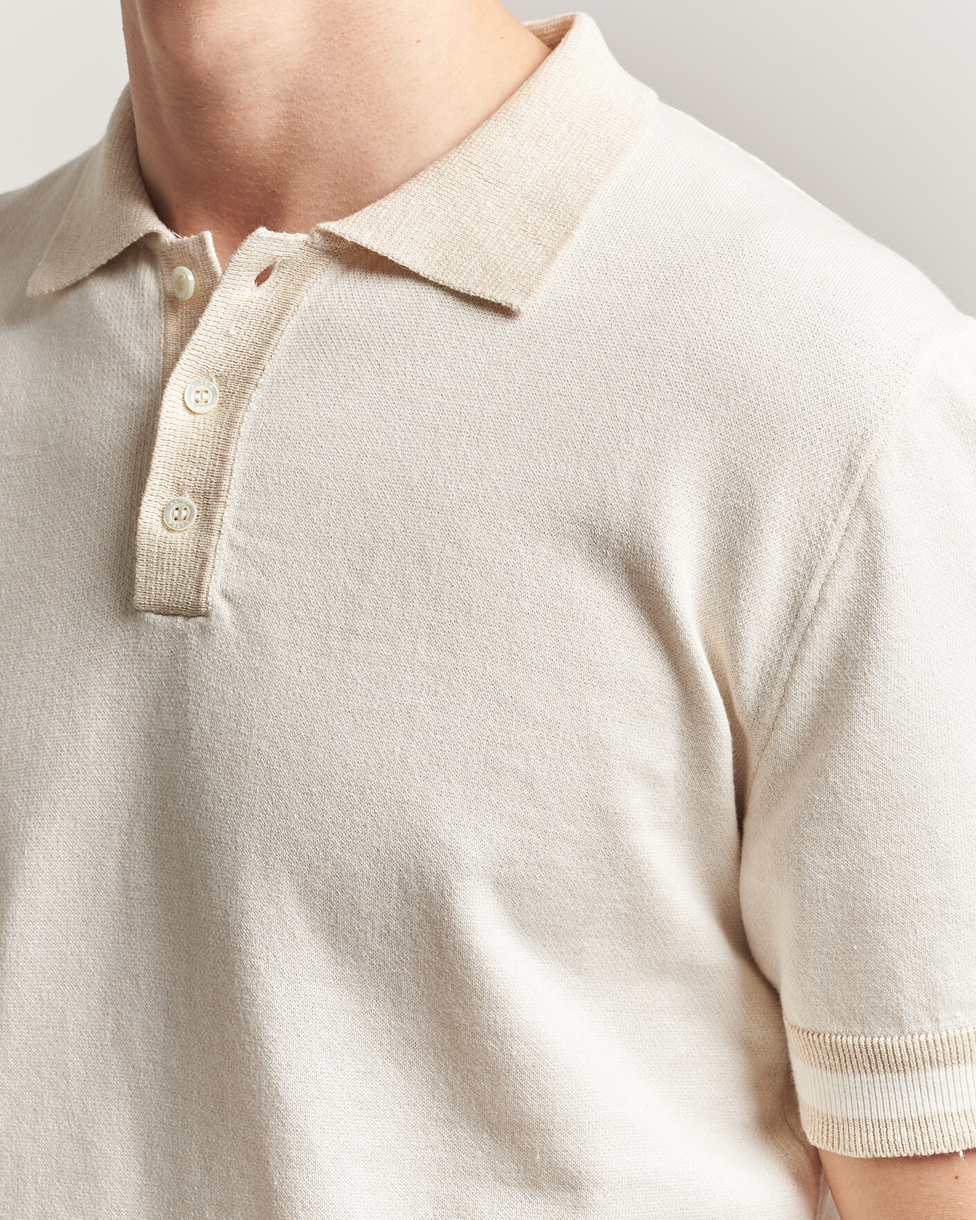 Homme | Polos | Altea | Cotton/Linen Piquet Polo Off White