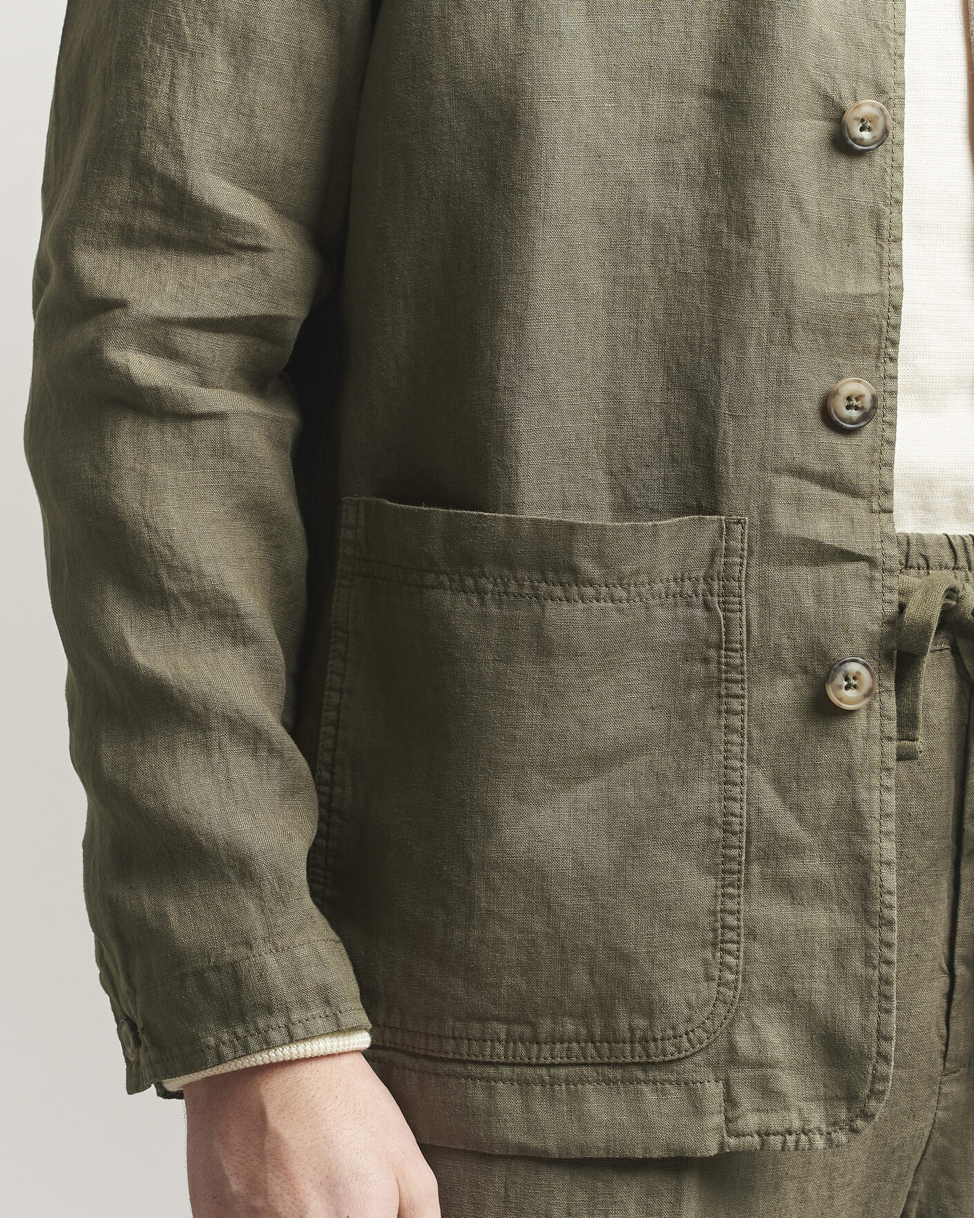 Homme | Manteaux Et Vestes | Altea | Linen Chore Jacket Military