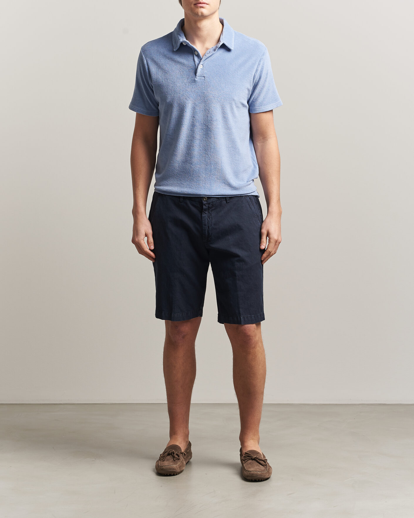 Homme | Polos | Altea | Terry Cotton Polo Light Blue