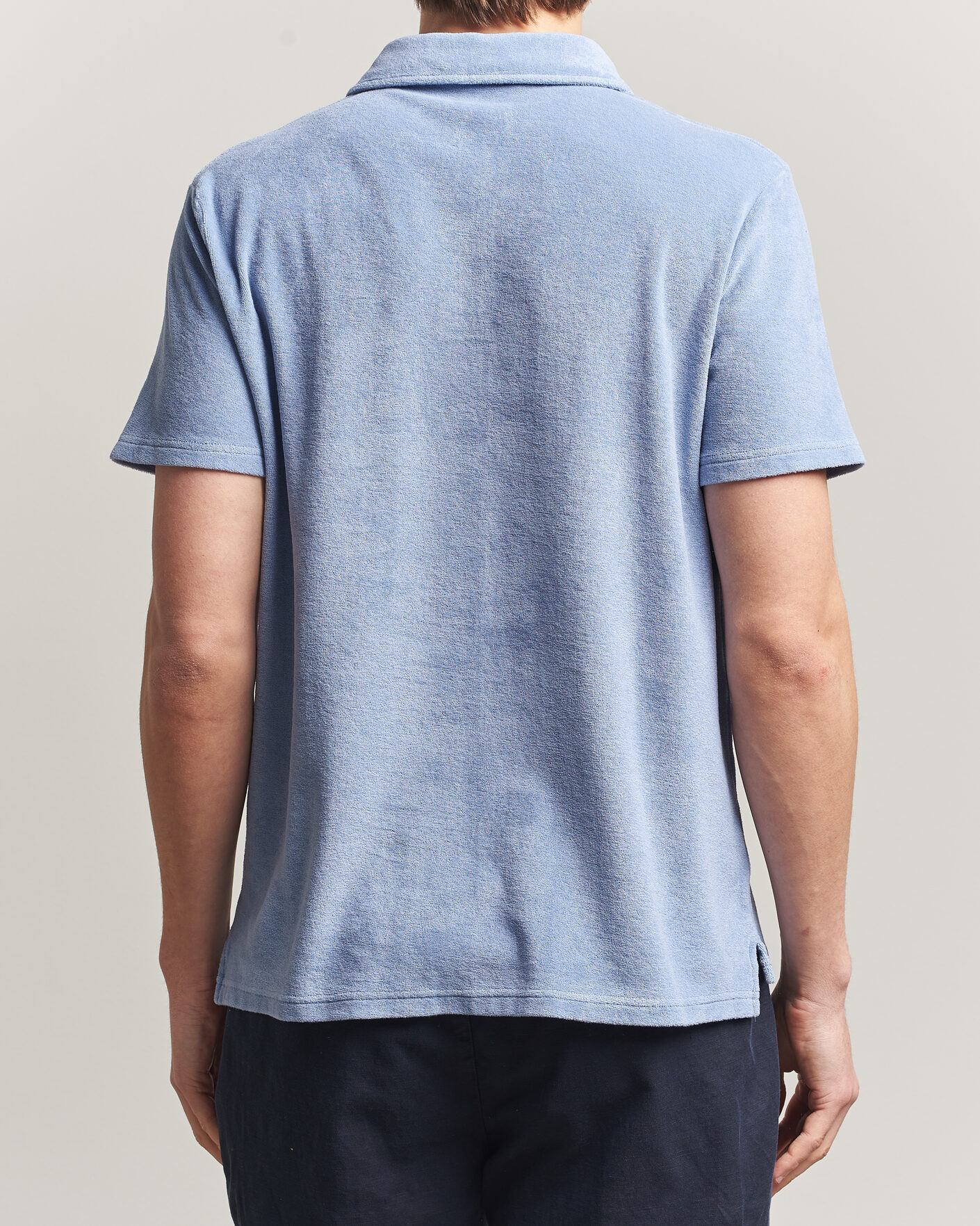 Homme | Polos | Altea | Terry Cotton Polo Light Blue