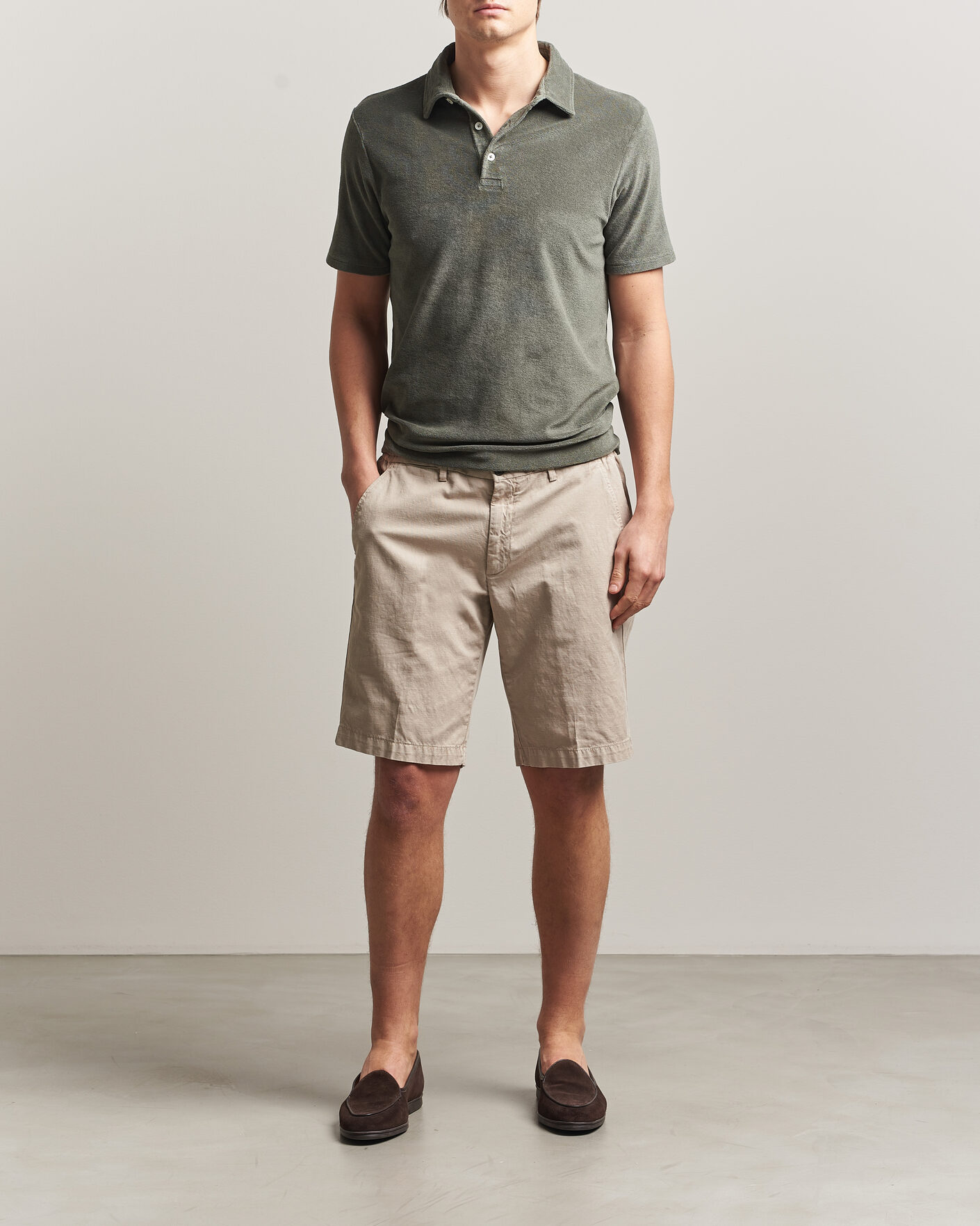 Homme | Polos | Altea | Terry Cotton Polo Olive
