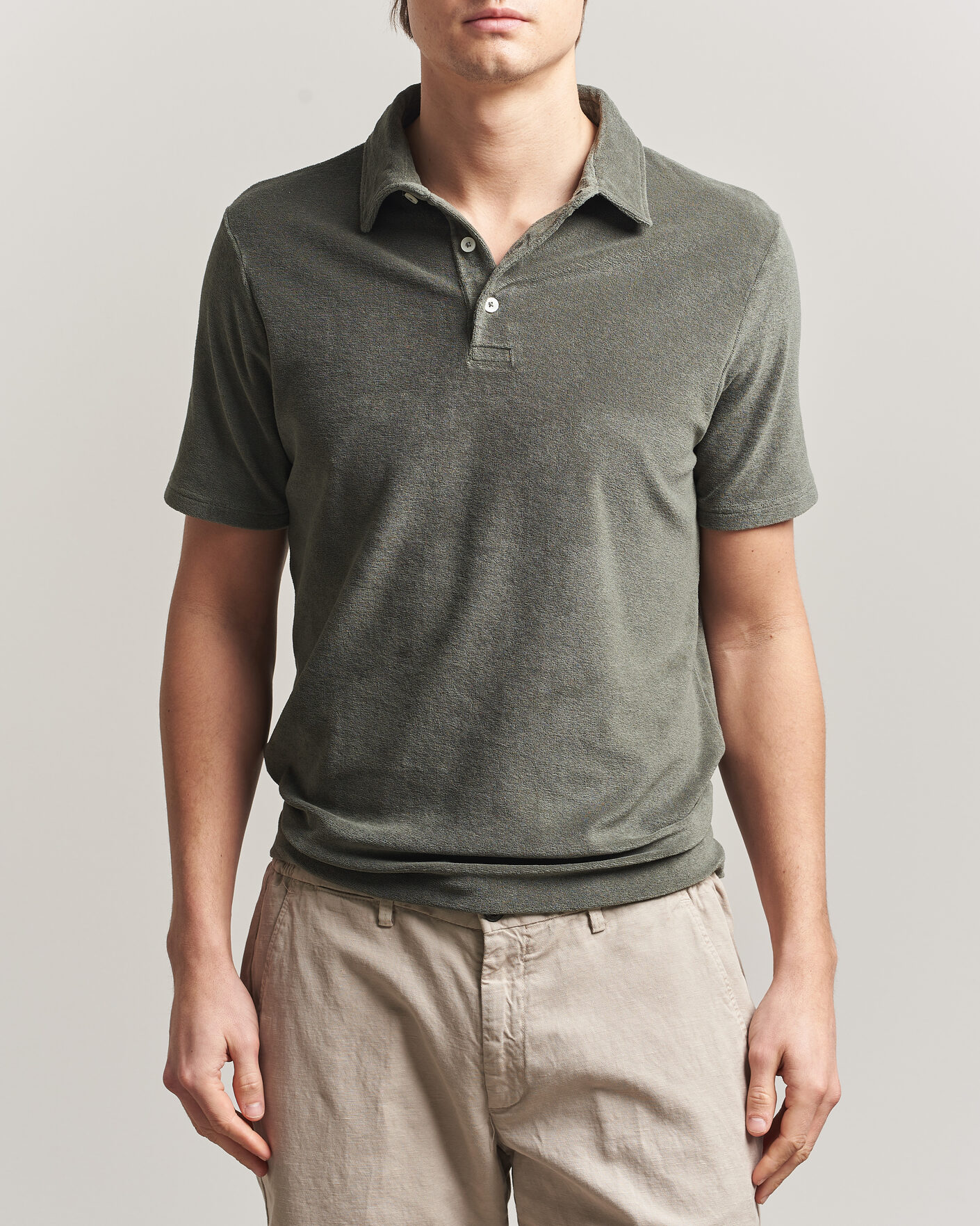 Homme | Polos | Altea | Terry Cotton Polo Olive