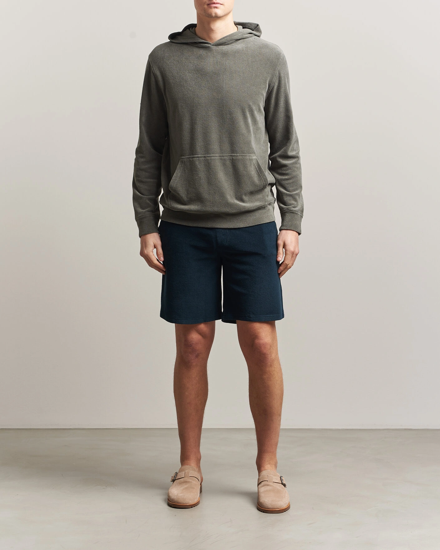 Homme | Shorts | Altea | Terry Drawstring Shorts Navy