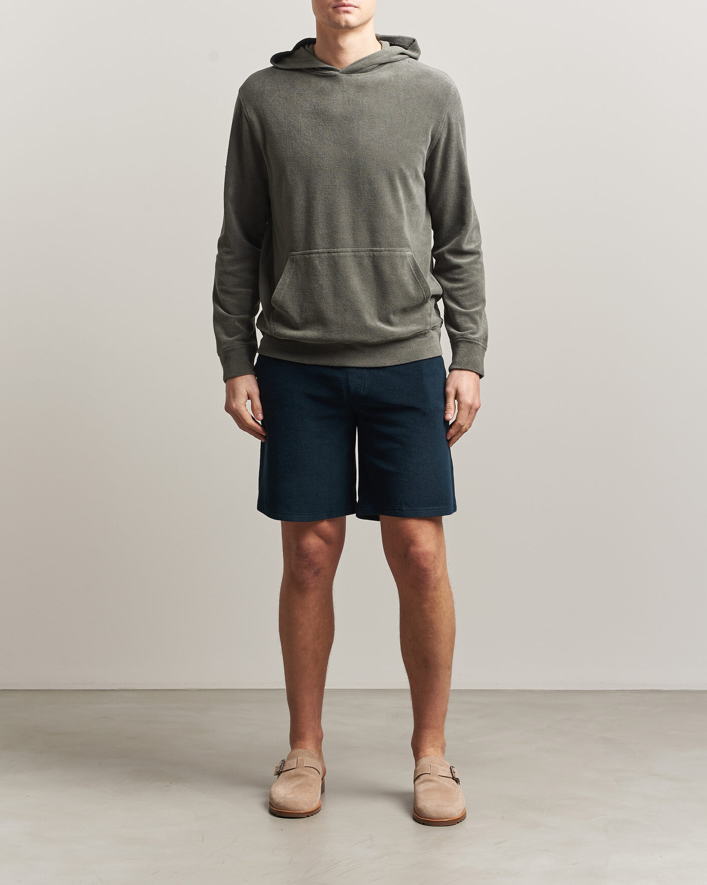 Homme | Shorts | Altea | Terry Drawstring Shorts Navy