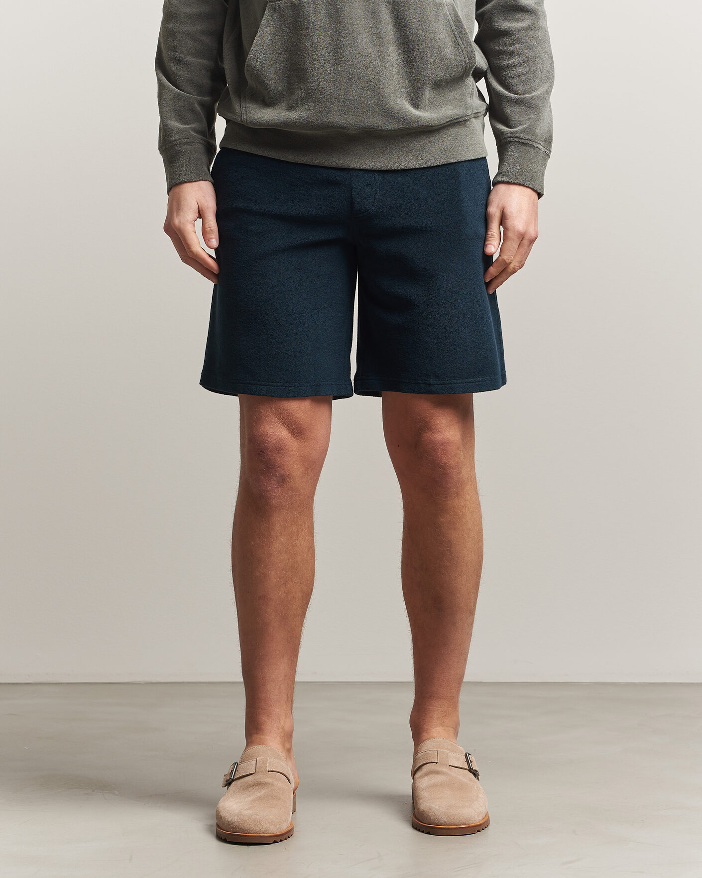 Homme | Shorts | Altea | Terry Drawstring Shorts Navy