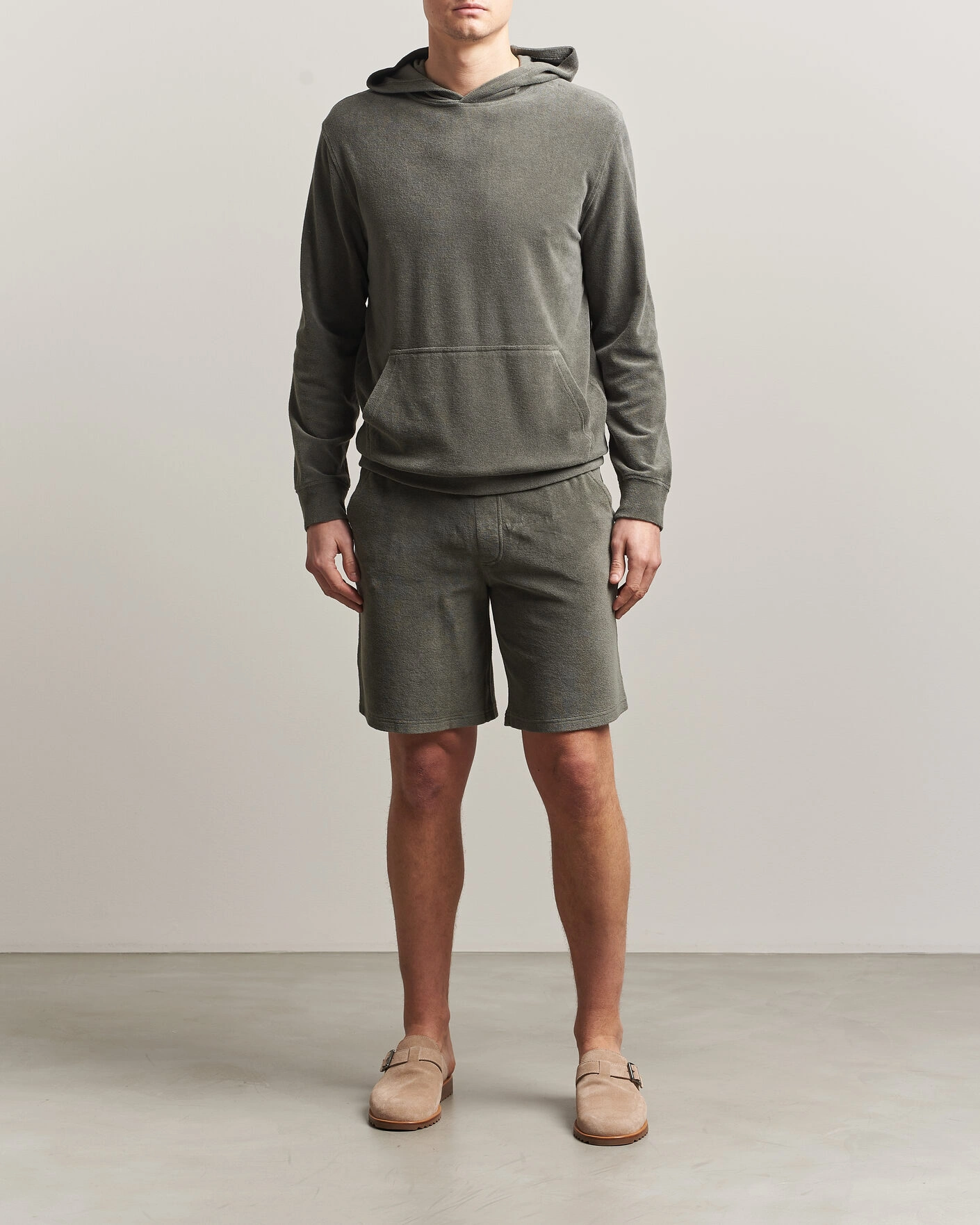 Homme | Shorts | Altea | Terry Drawstring Shorts Olive
