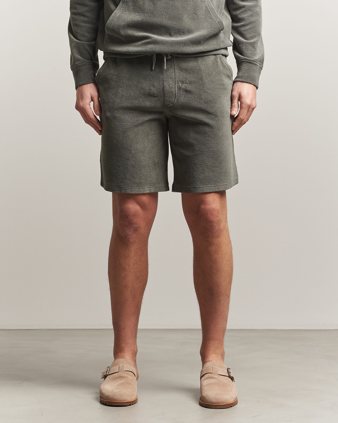 Homme | Shorts | Altea | Terry Drawstring Shorts Olive