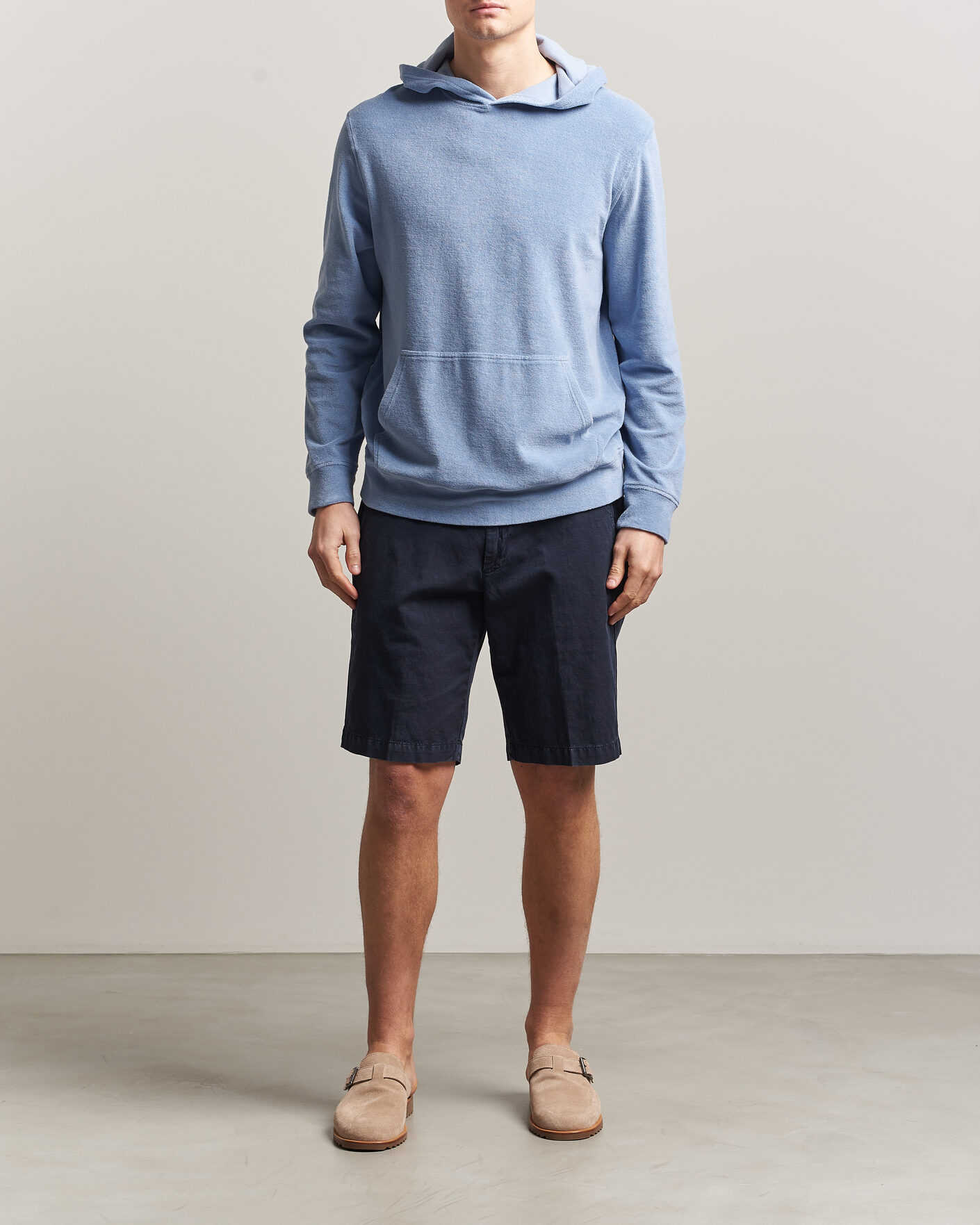 Homme | Pulls Et Tricots | Altea | Terry Cotton Hoodie Light Blue