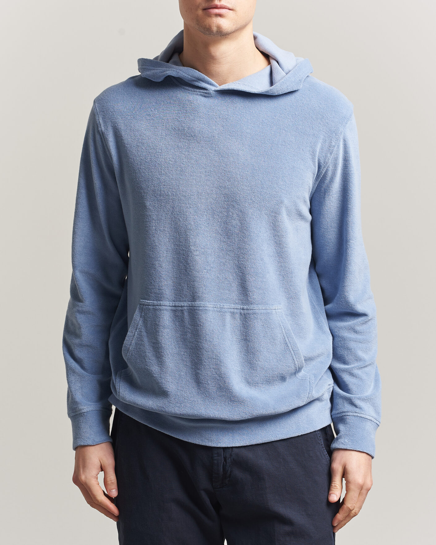 Homme | Pulls Et Tricots | Altea | Terry Cotton Hoodie Light Blue
