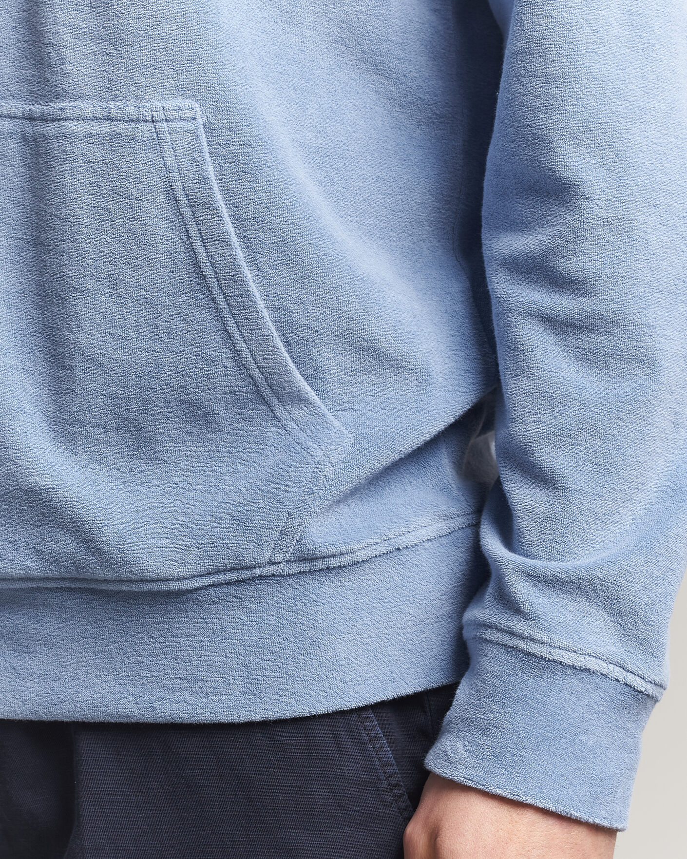 Homme | Pulls Et Tricots | Altea | Terry Cotton Hoodie Light Blue
